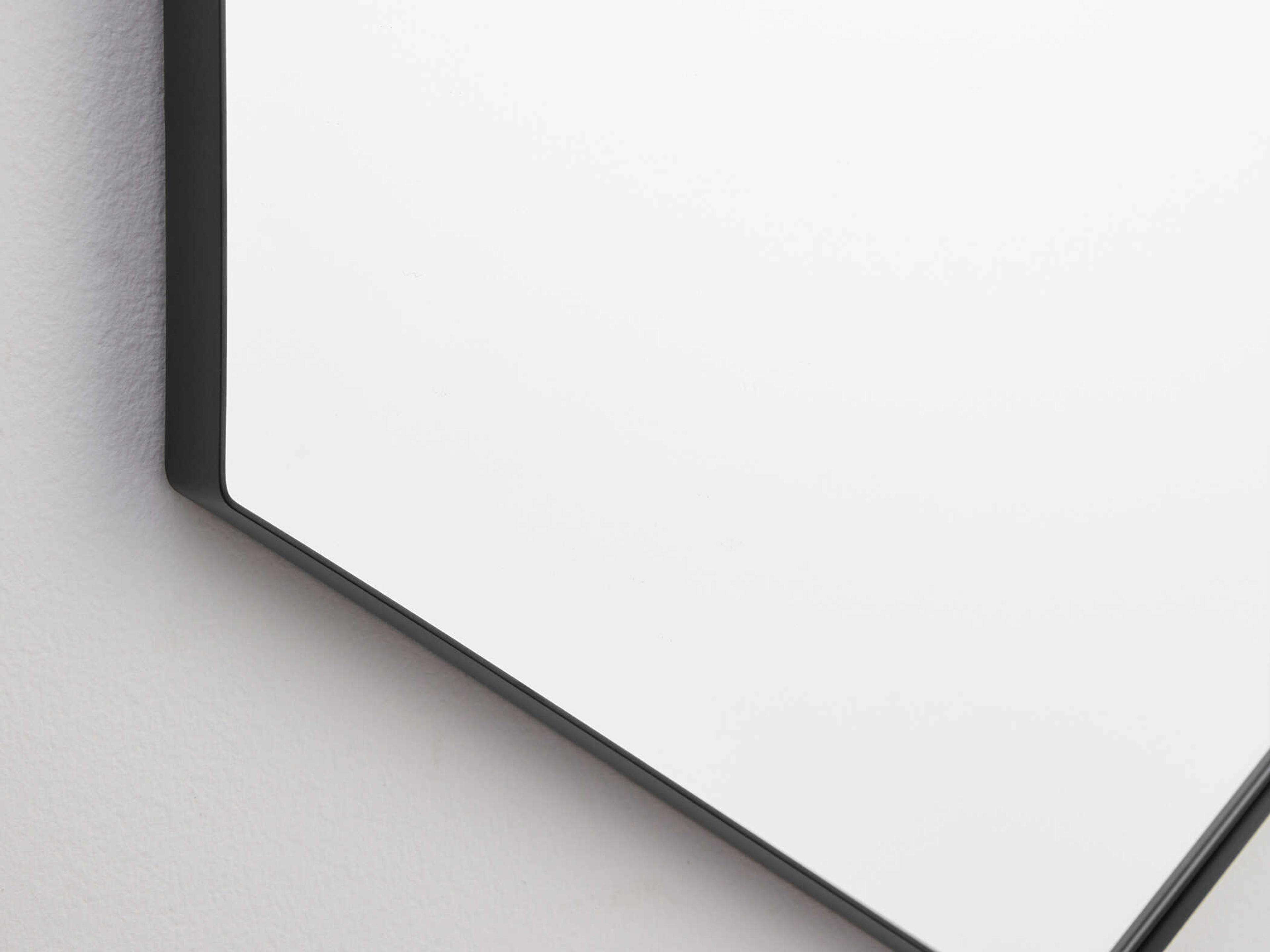 Quorum Matte Black Hexagon Wall Mirror