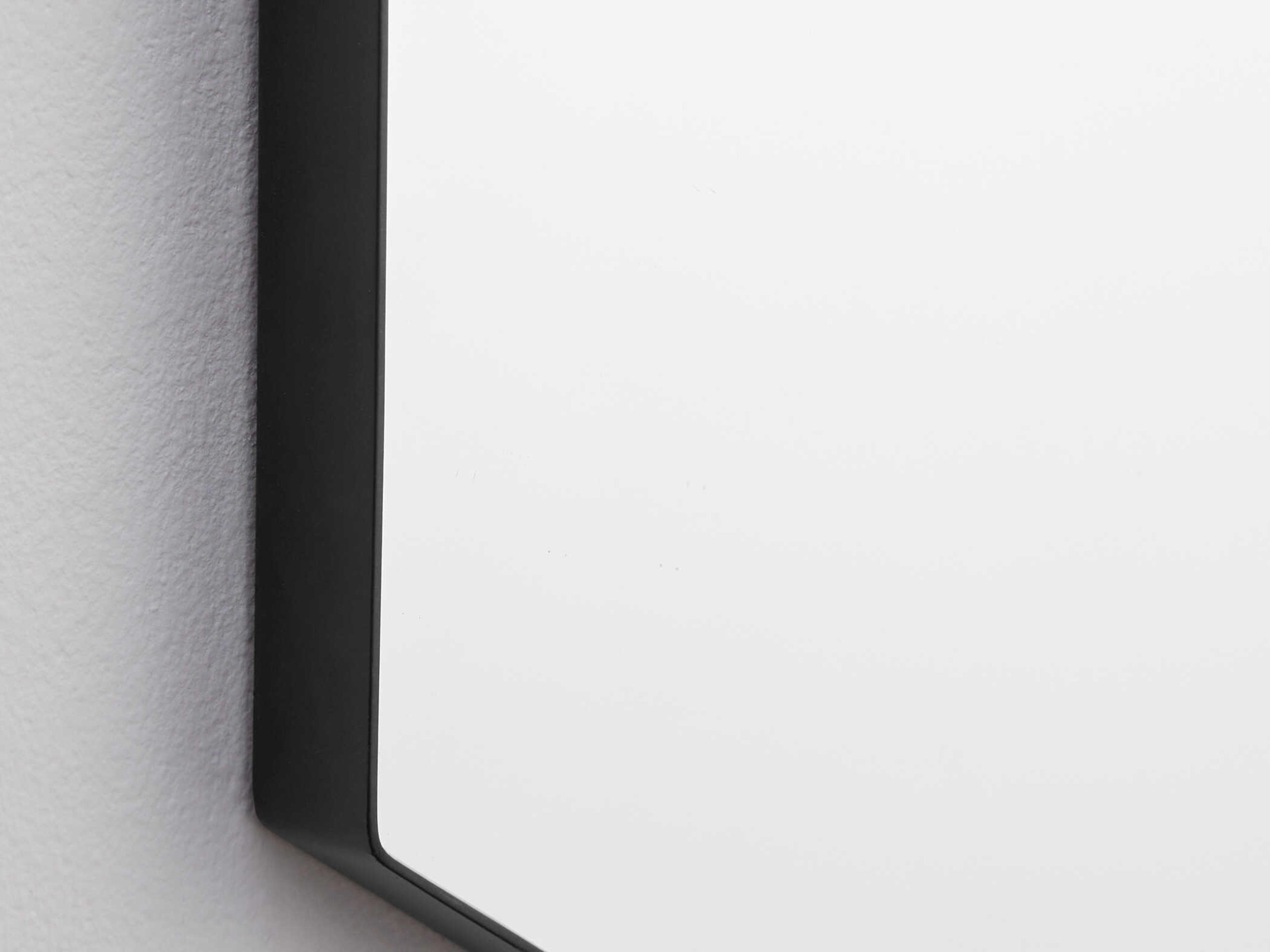 Quorum Matte Black Hexagon Wall Mirror