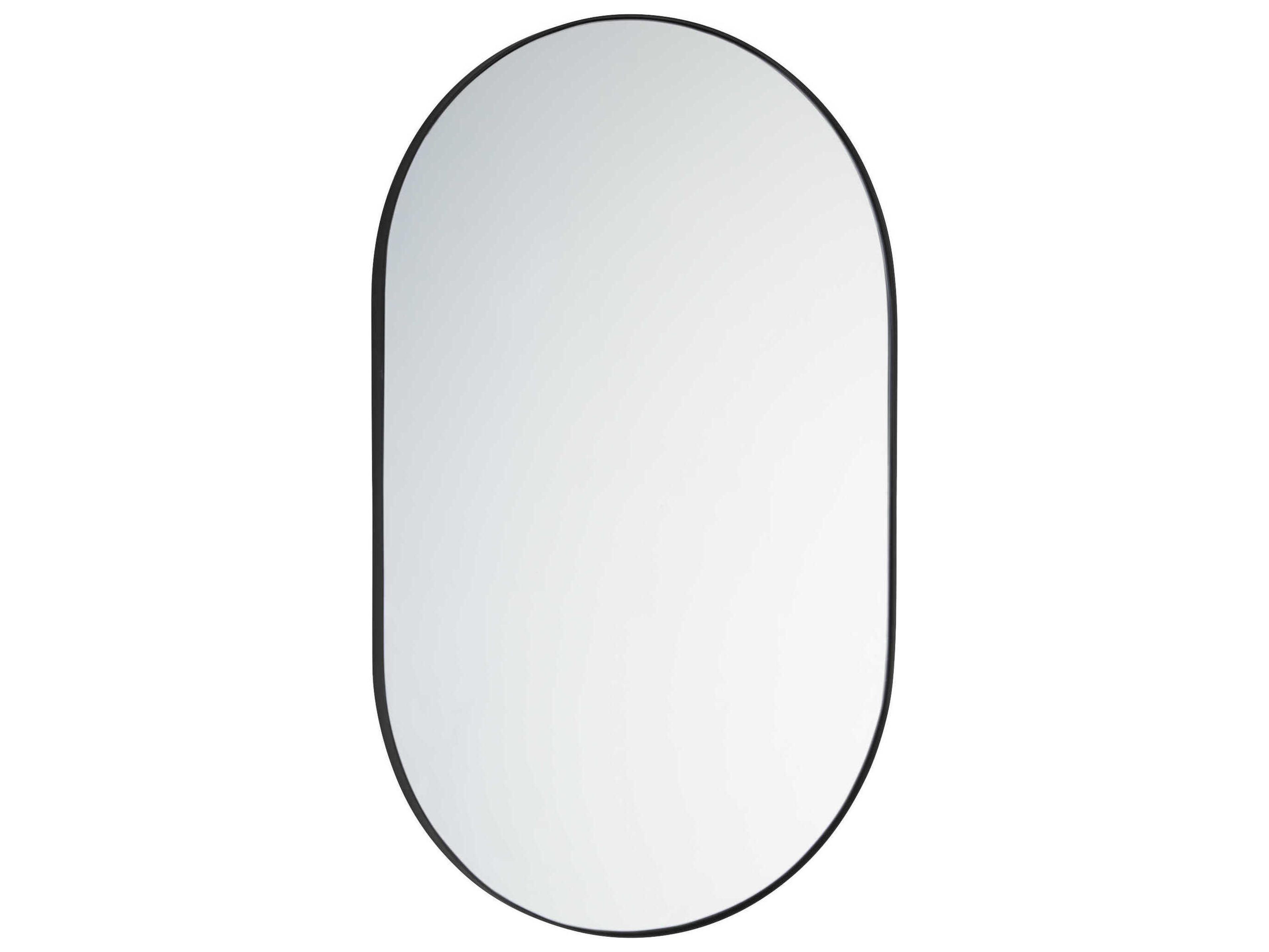 Quorum Matte Black Oval Capsule Wall Mirror