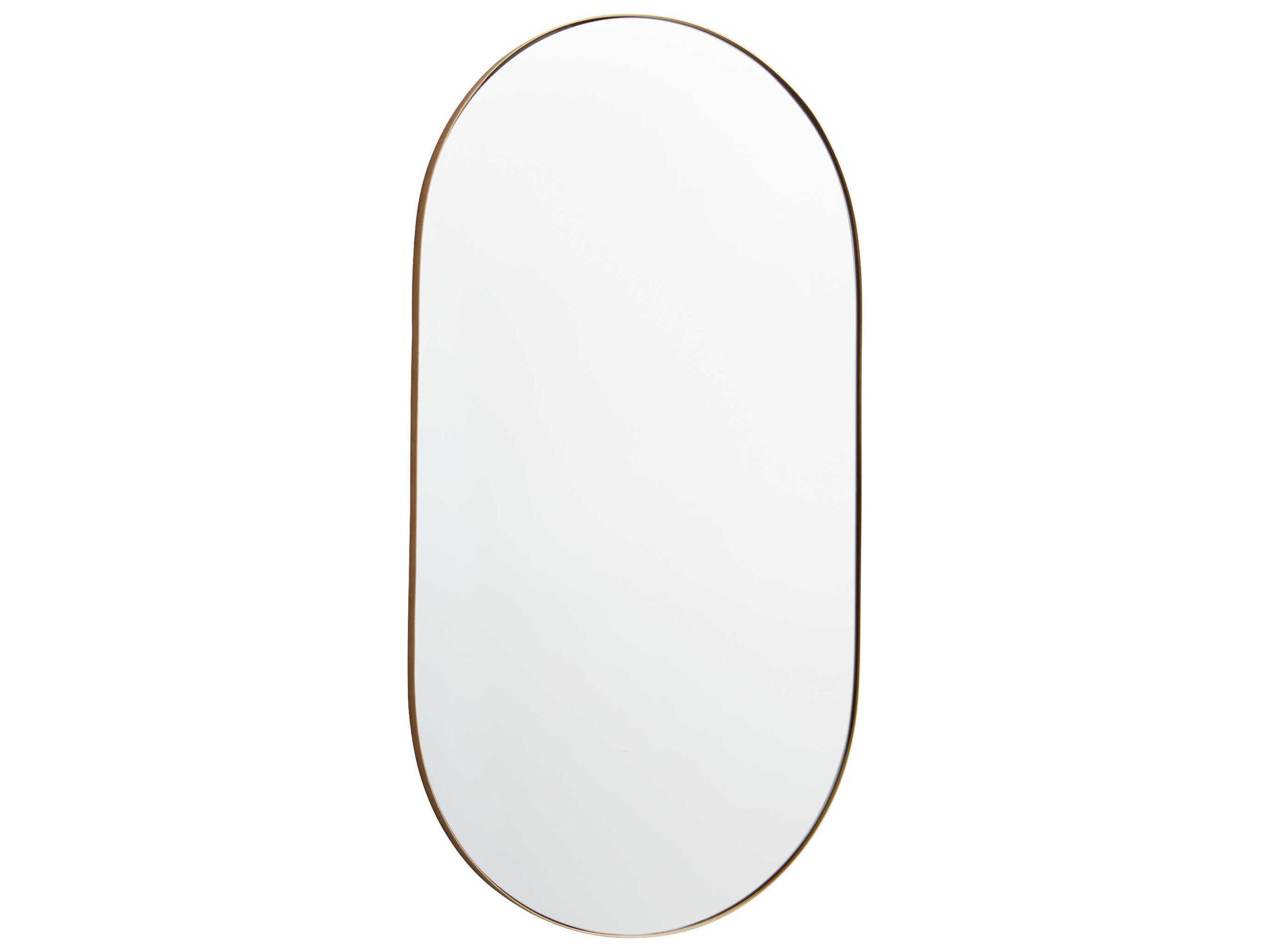 Gold Oval Capsule Wall Mirror