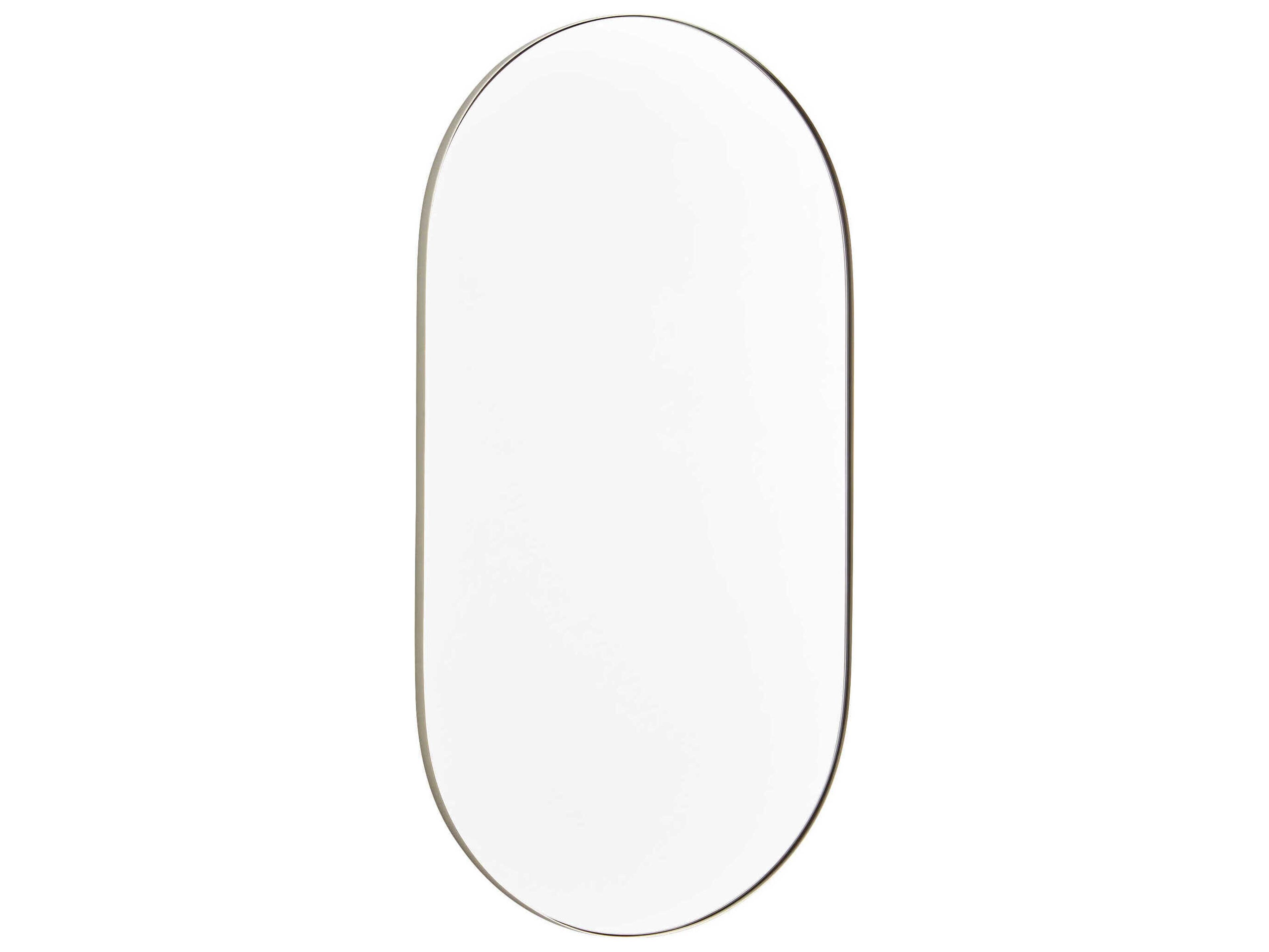 Silver Oval Capsule Wall Mirror