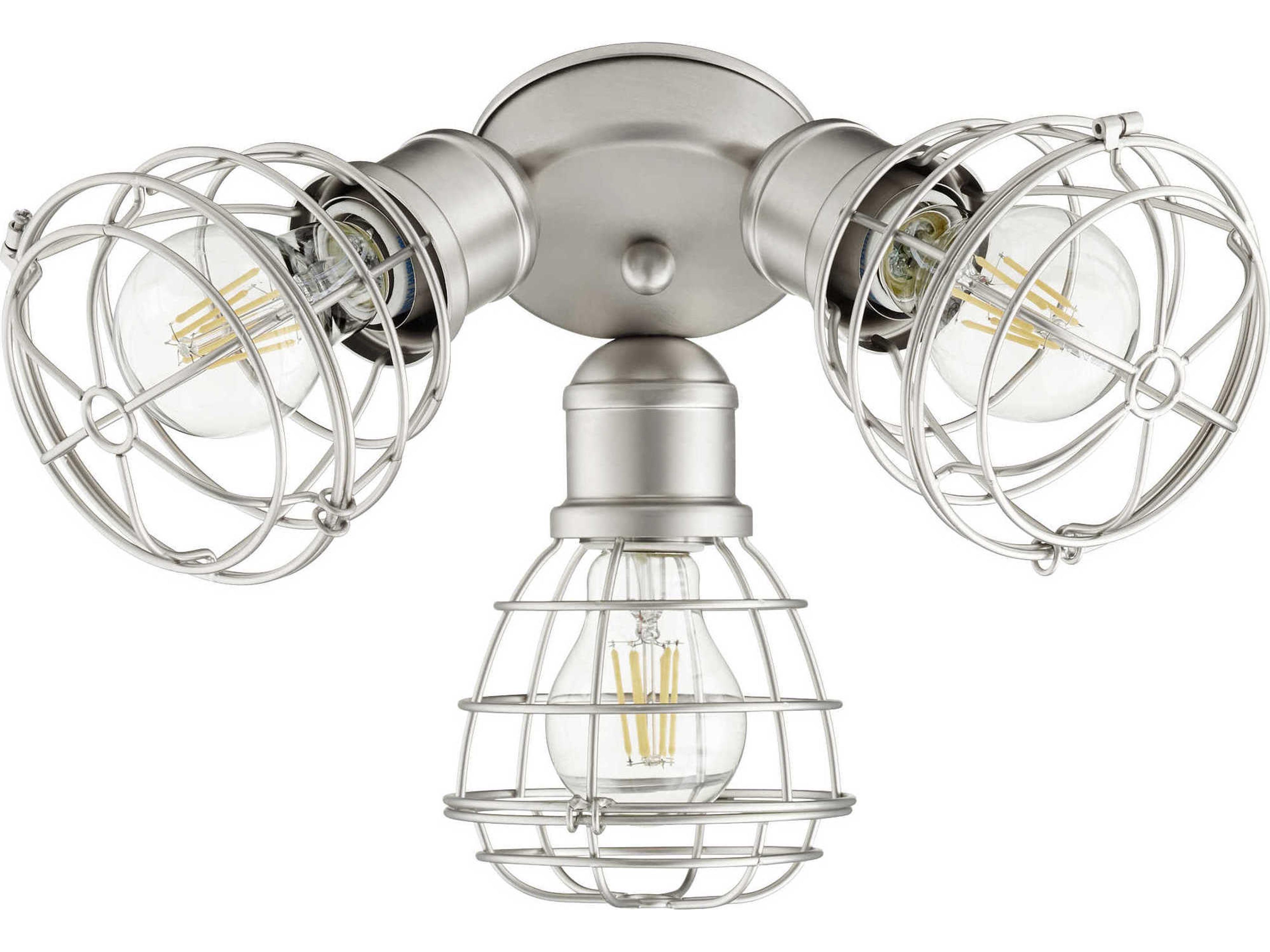 Quorum Satin Nickel 3-Light Fan Light Kit