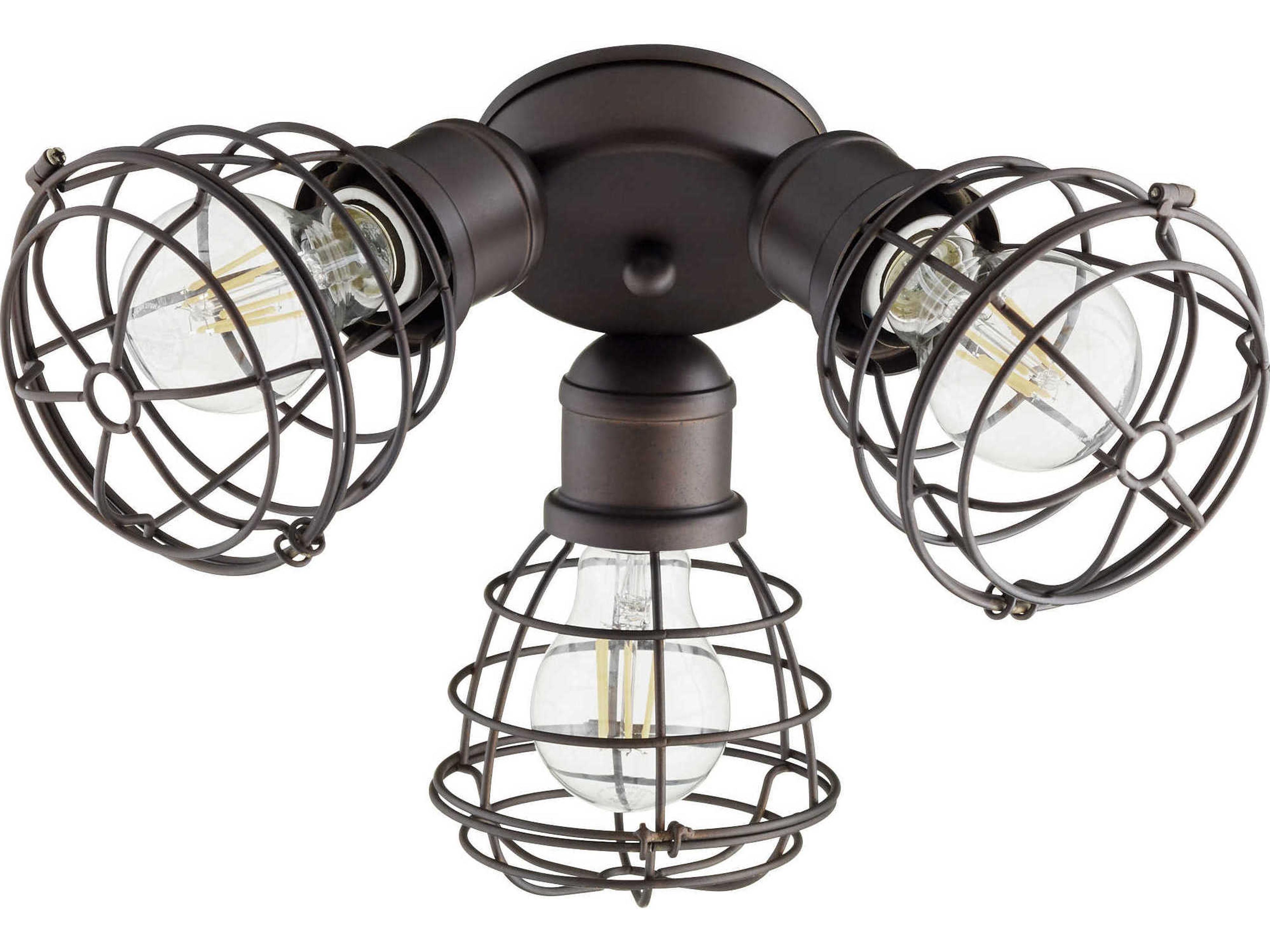 Oiled Bronze 3-Light Fan Light Kit