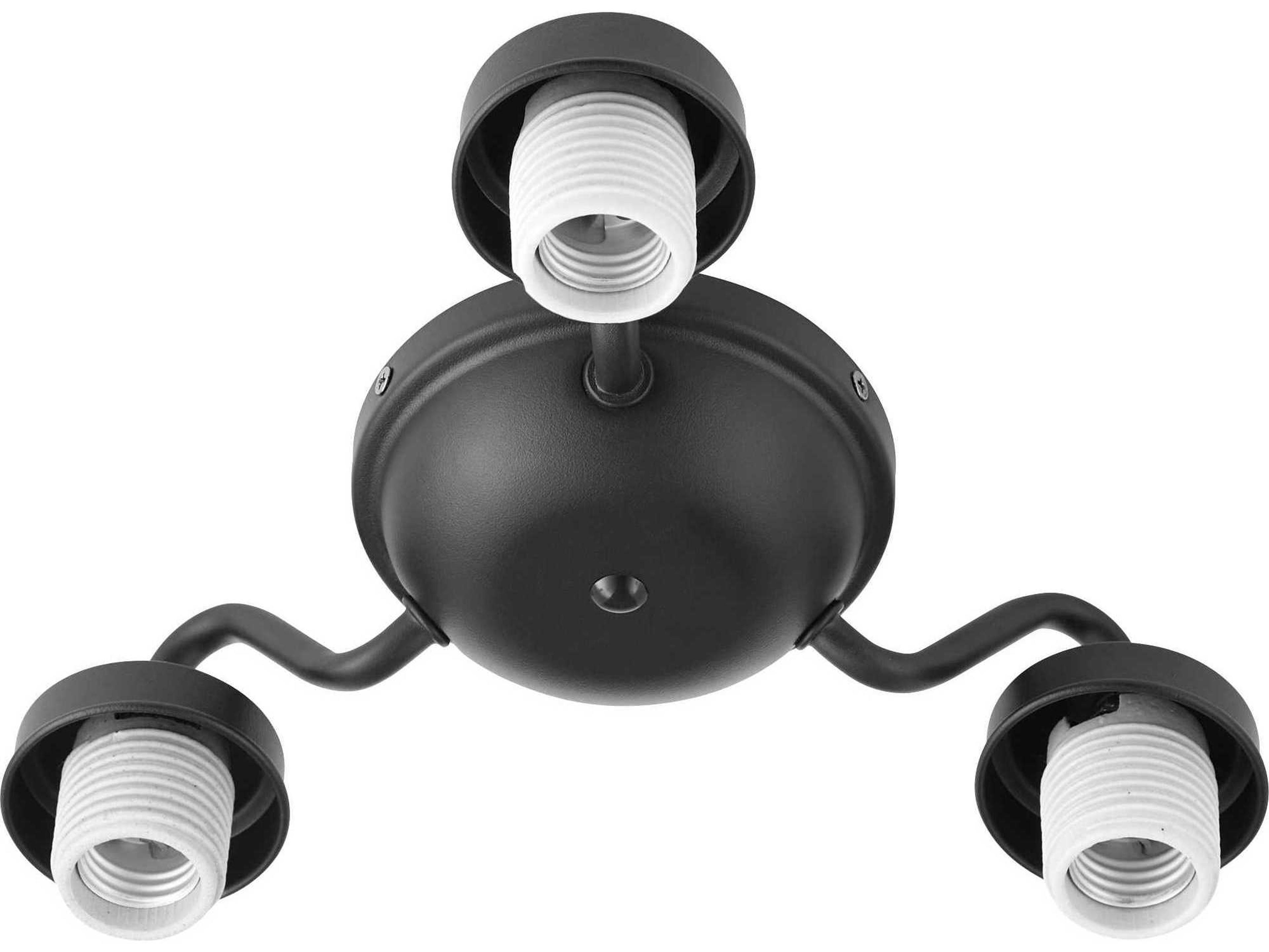 Brewster Textured Black 3-Light Fan Light Kit