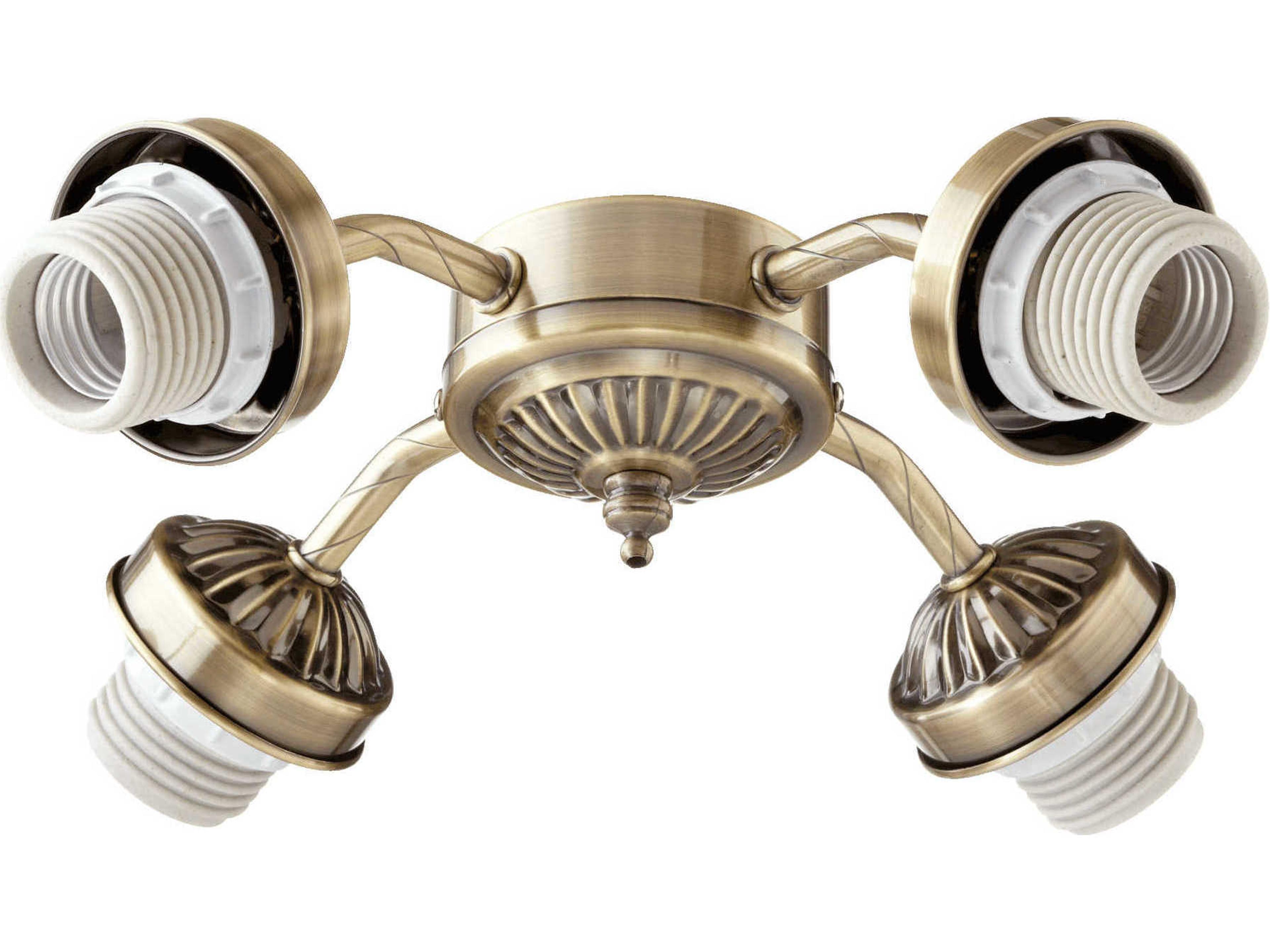 Antique Brass 4-Light Fan Light Kit