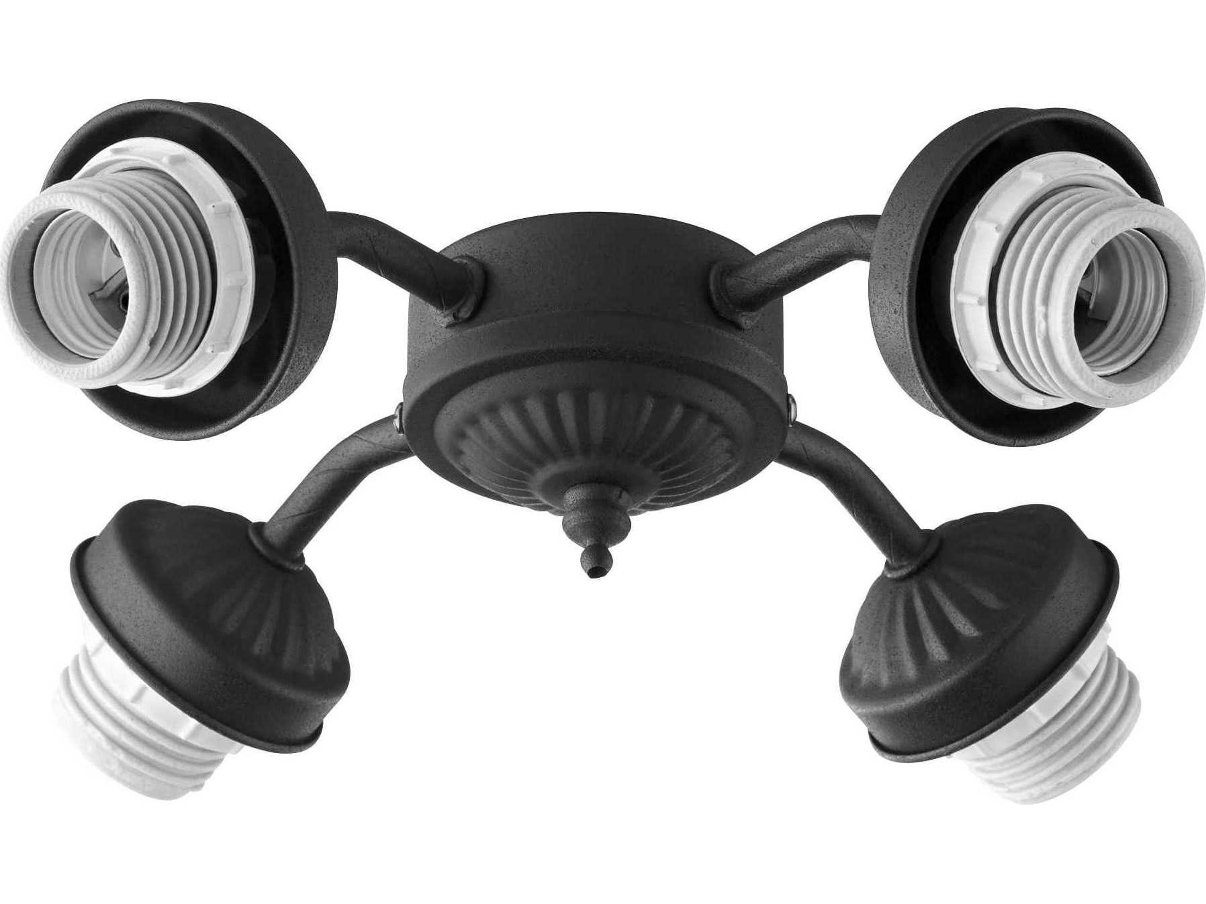 Textured Black 4-Light Fan Light Kit