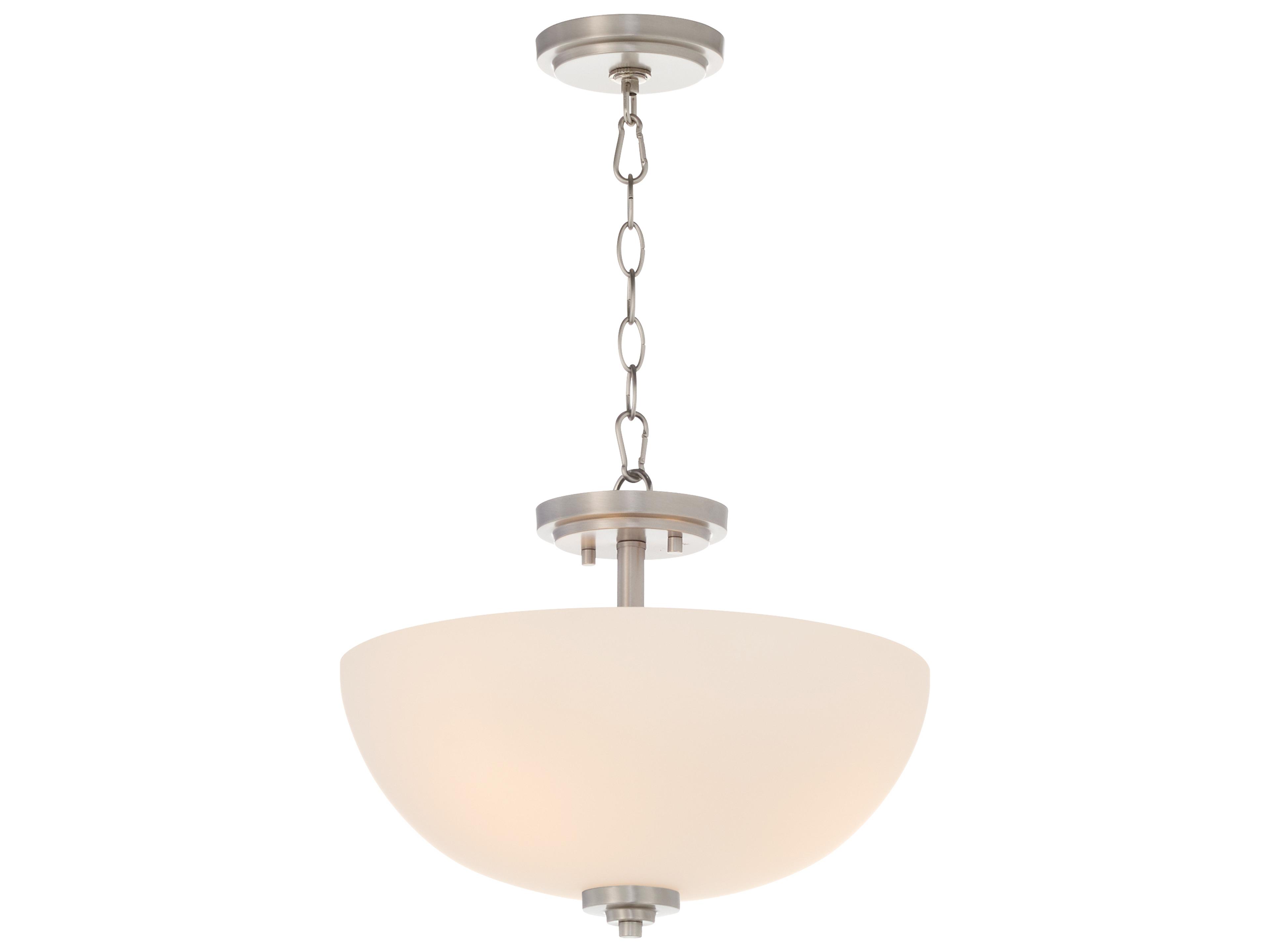 Quorum Adams 3-Light Satin Nickel Bowl Pendant