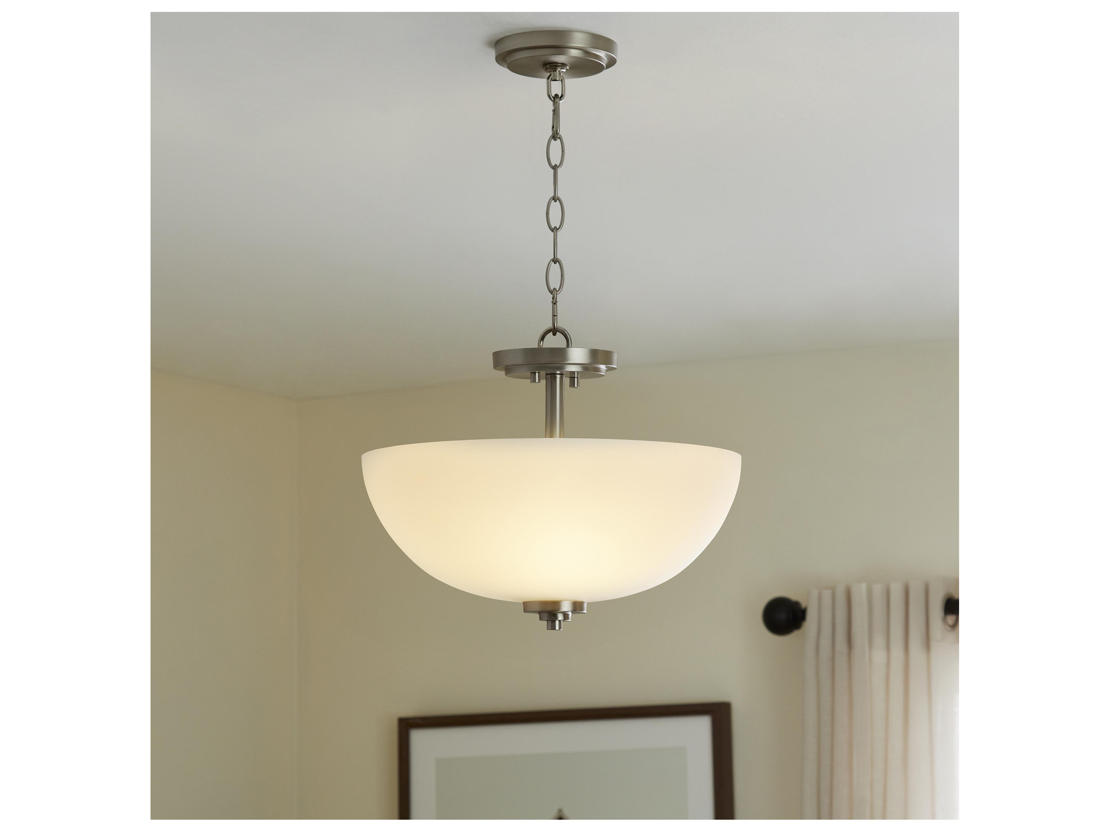 Quorum Adams 3-Light Satin Nickel Bowl Pendant