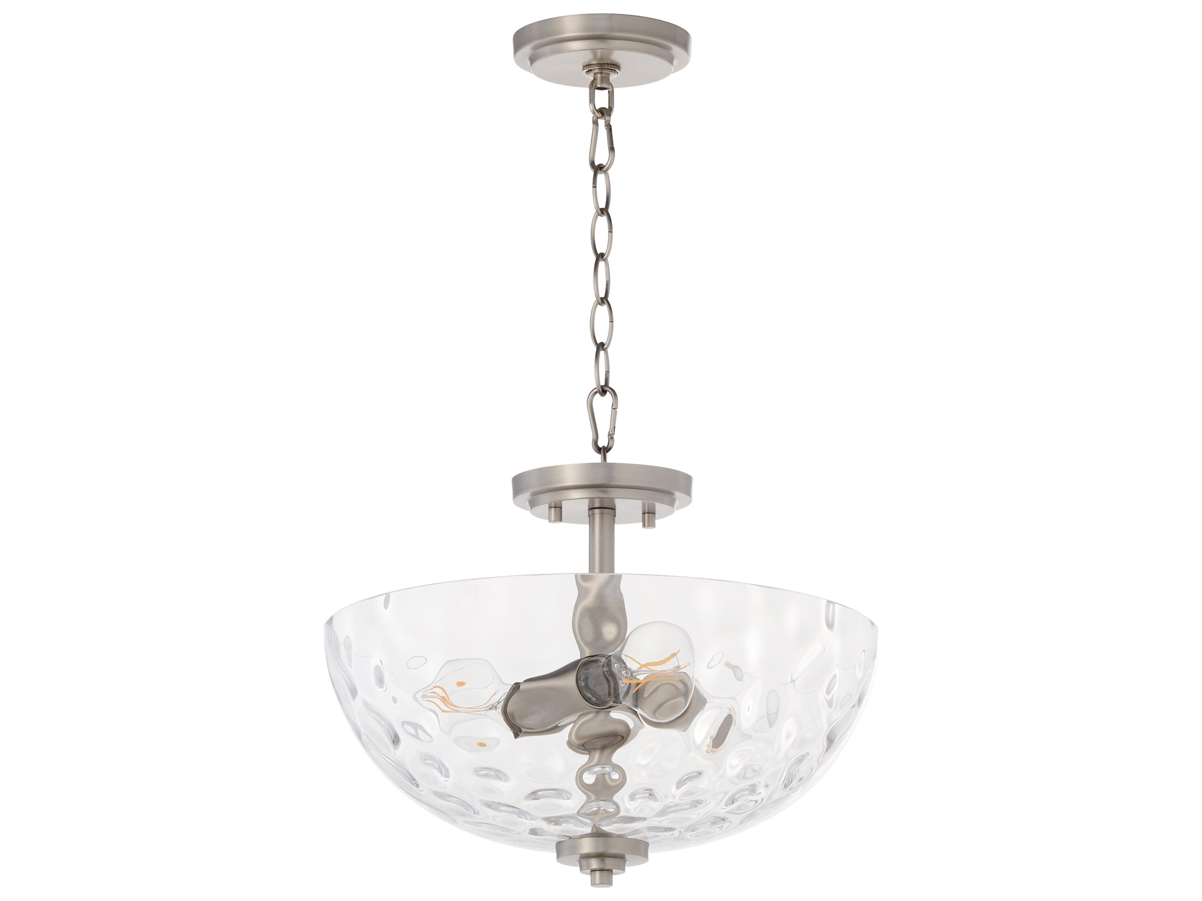 Adams 3-Light Satin Nickel Bowl Pendant