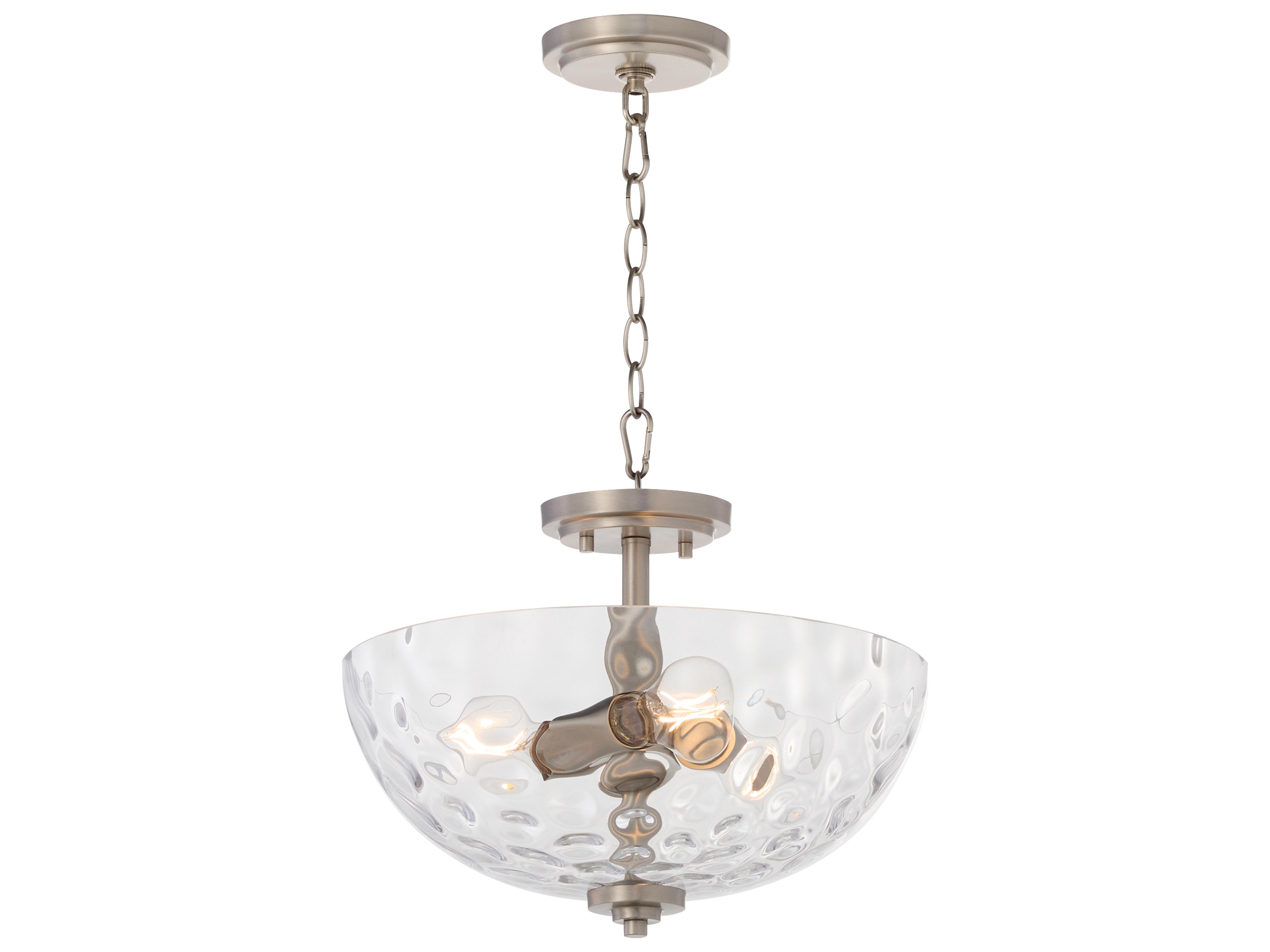 Quorum Adams 3-Light Satin Nickel Bowl Pendant