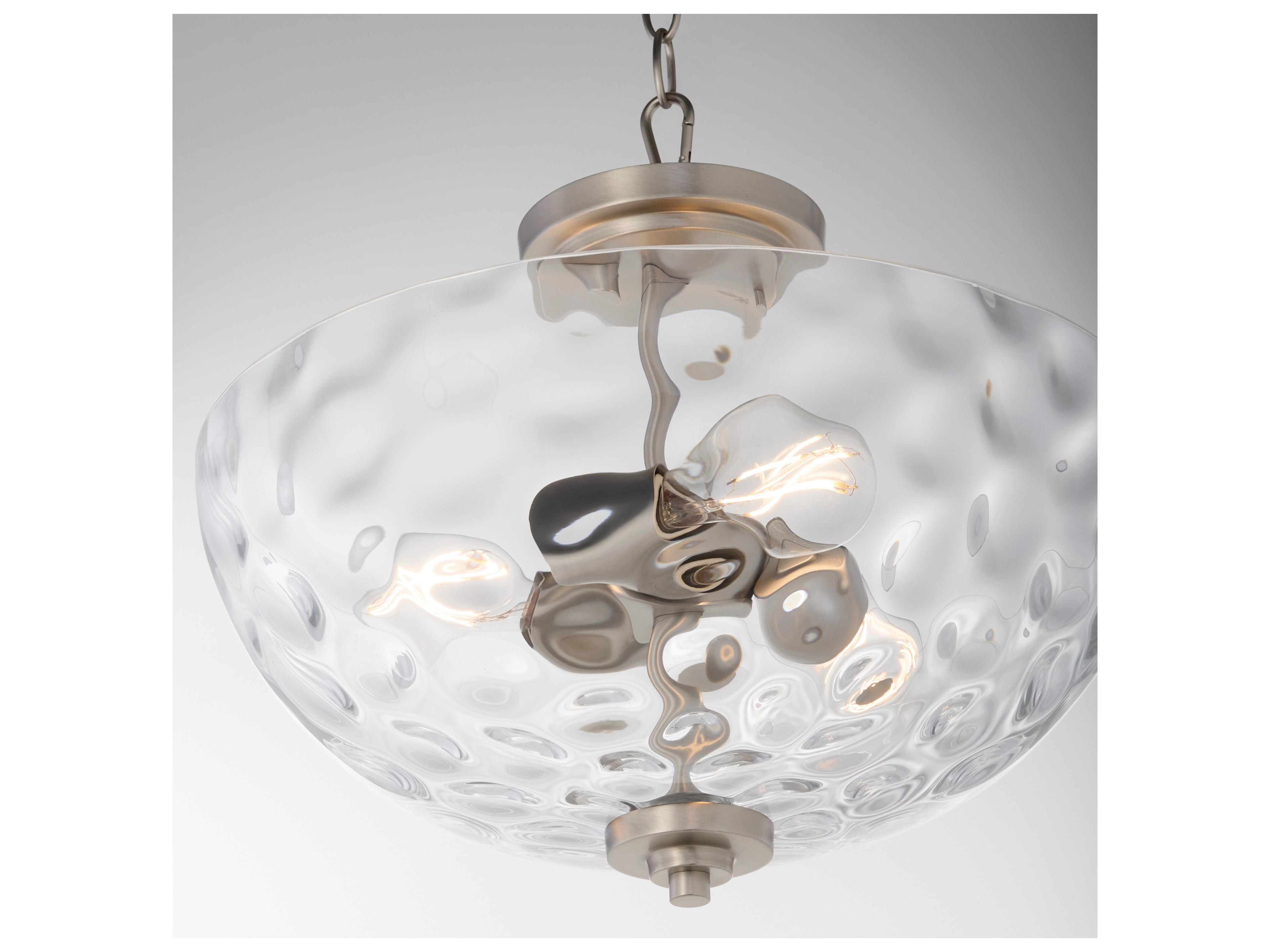 Quorum Adams 3-Light Satin Nickel Bowl Pendant