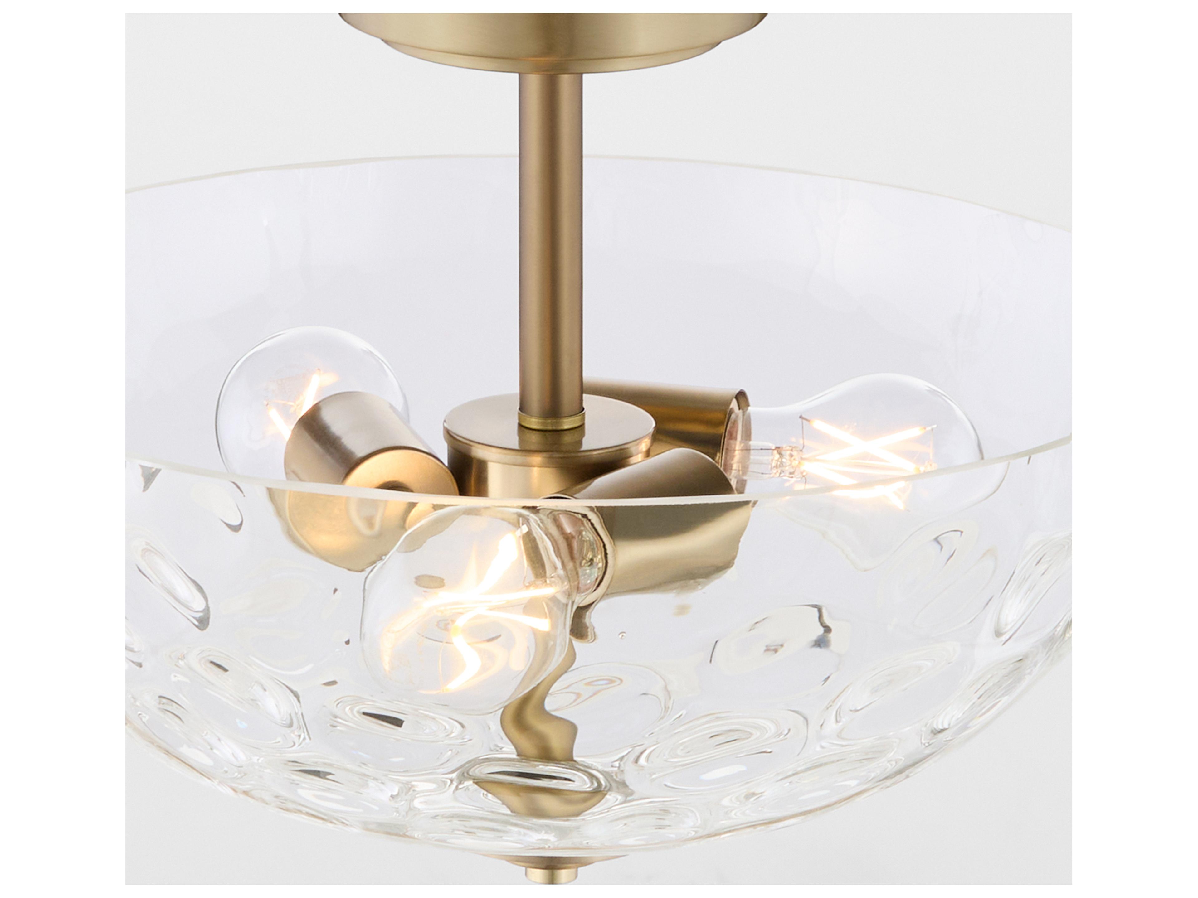 Quorum Adams 3-Light Aged Brass Bowl Pendant