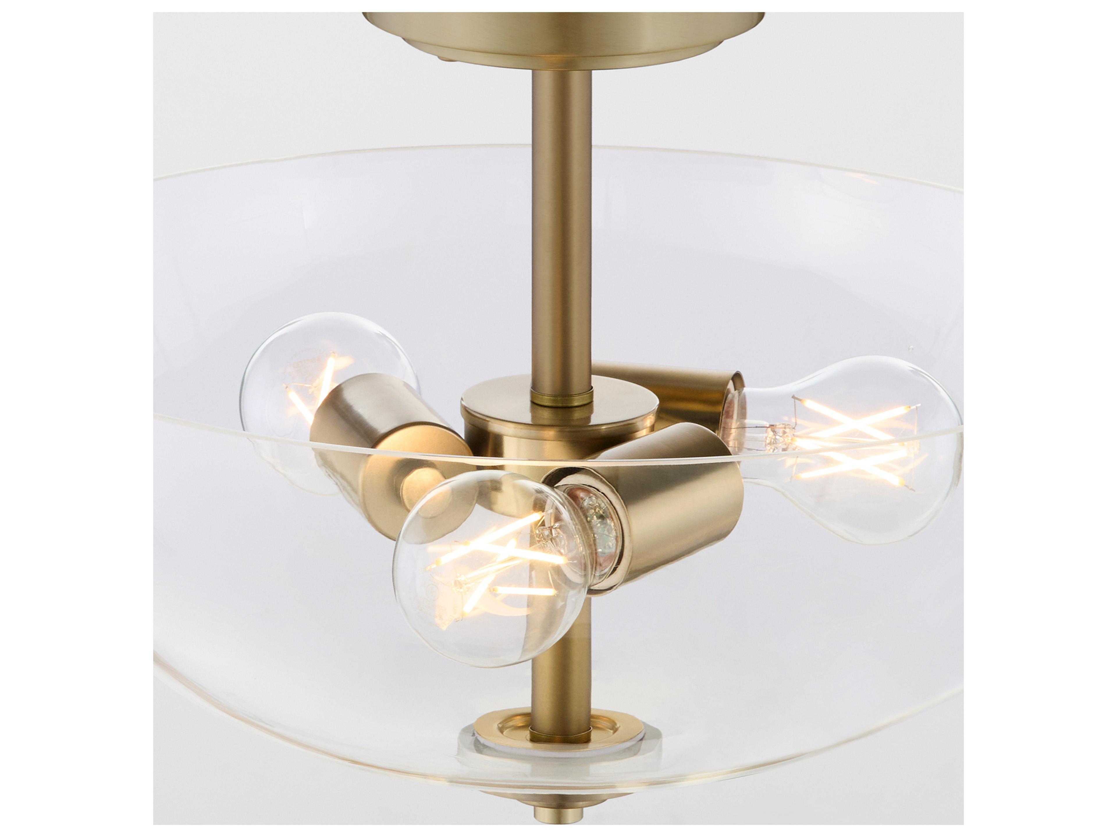 Quorum Adams 3-Light Aged Brass Bowl Pendant