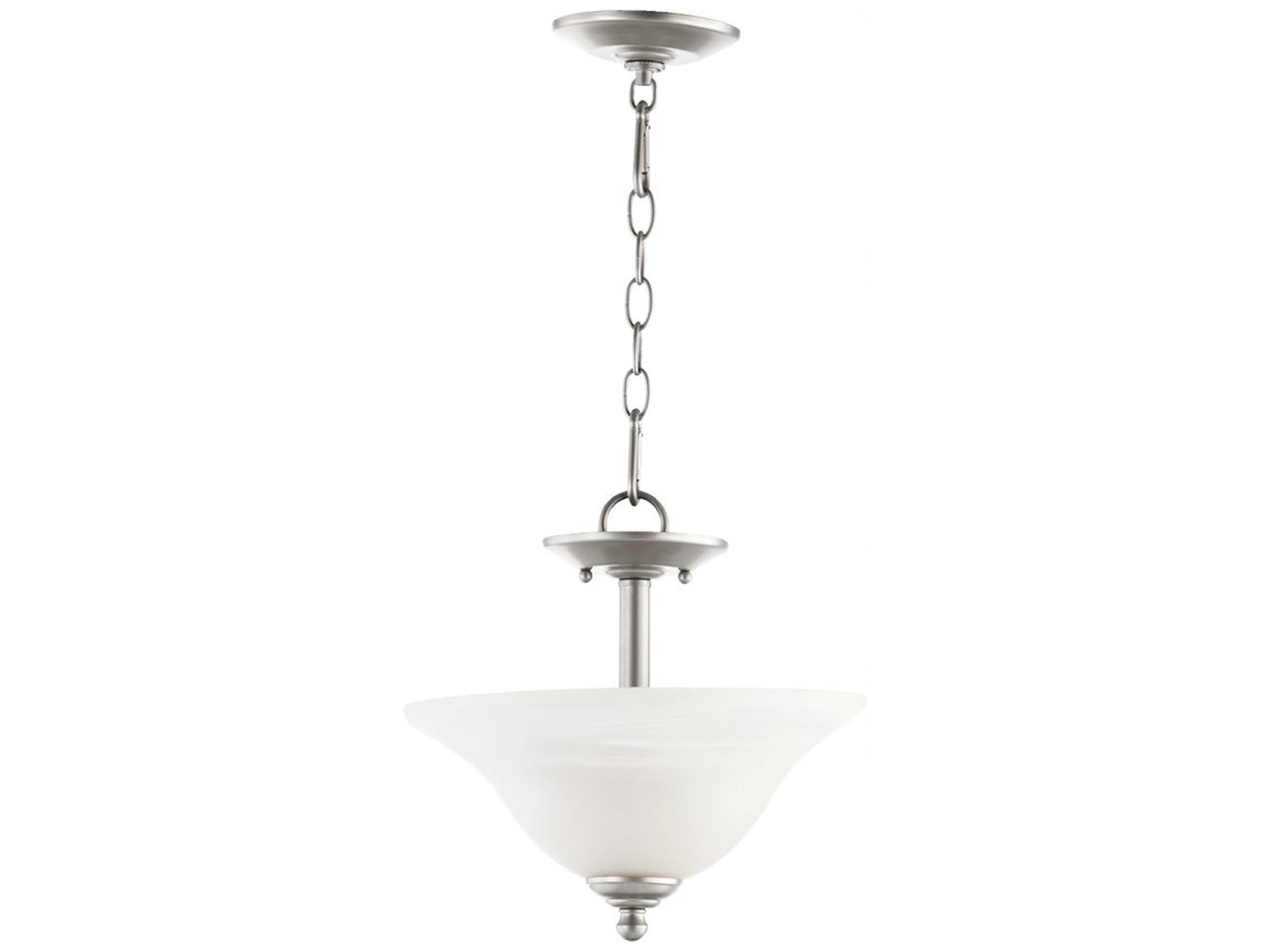 Spencer 2-Light Classic Nickel Glass Bell Pendant