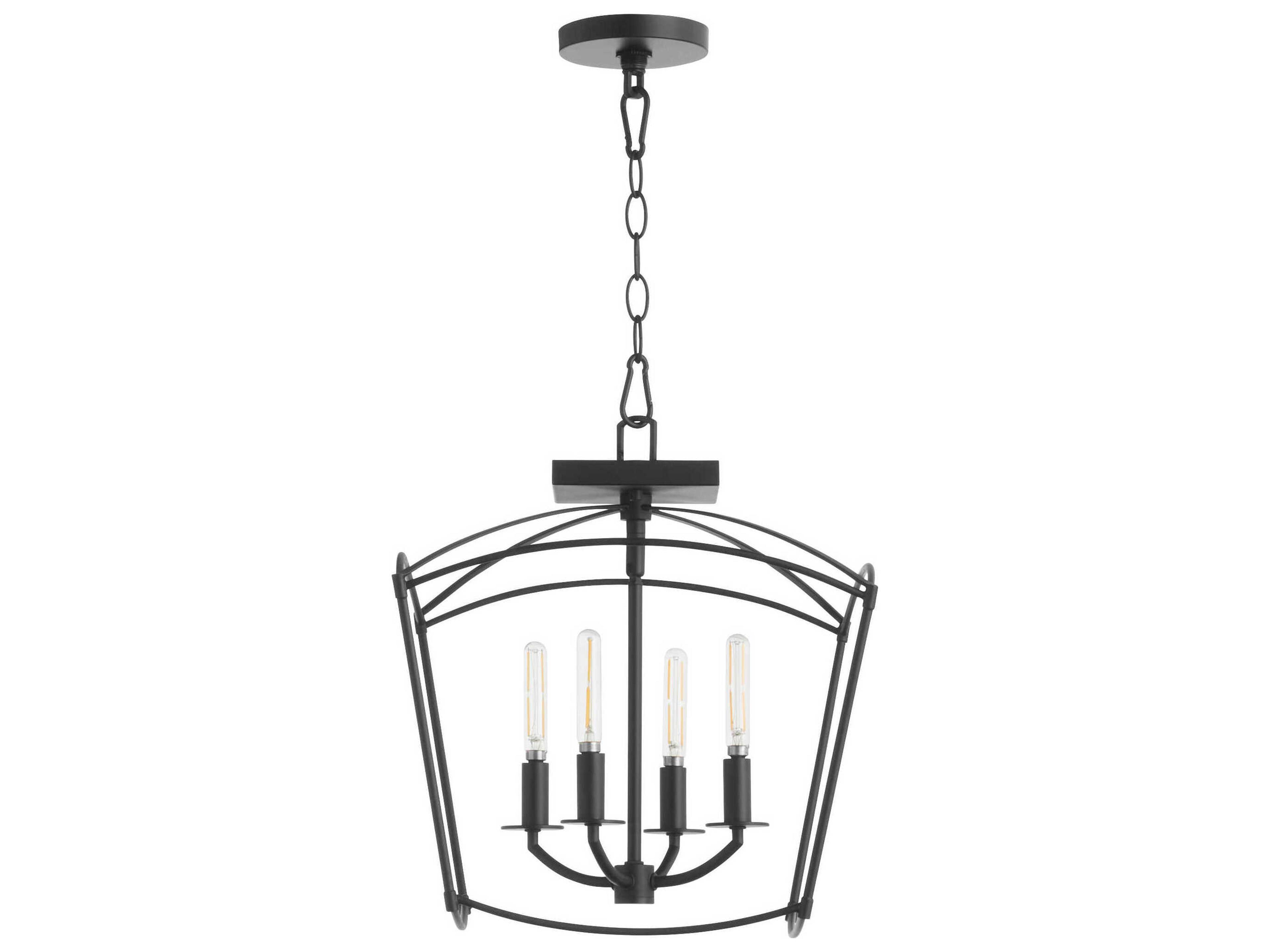 Mantle 4-Light Matte Black Pendant