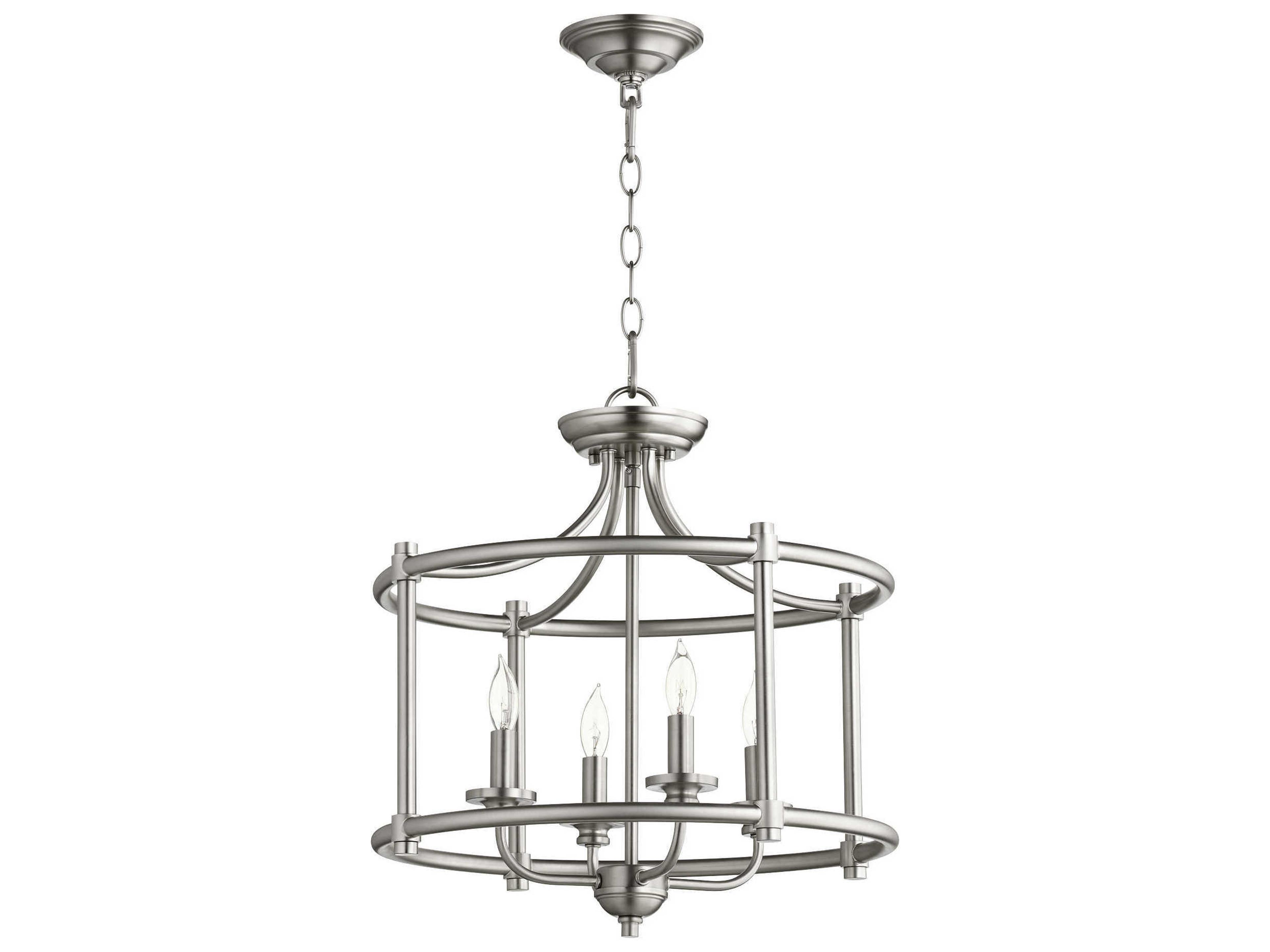 Rossington 4-Light Satin Nickel Candelabra Drum Chandelier