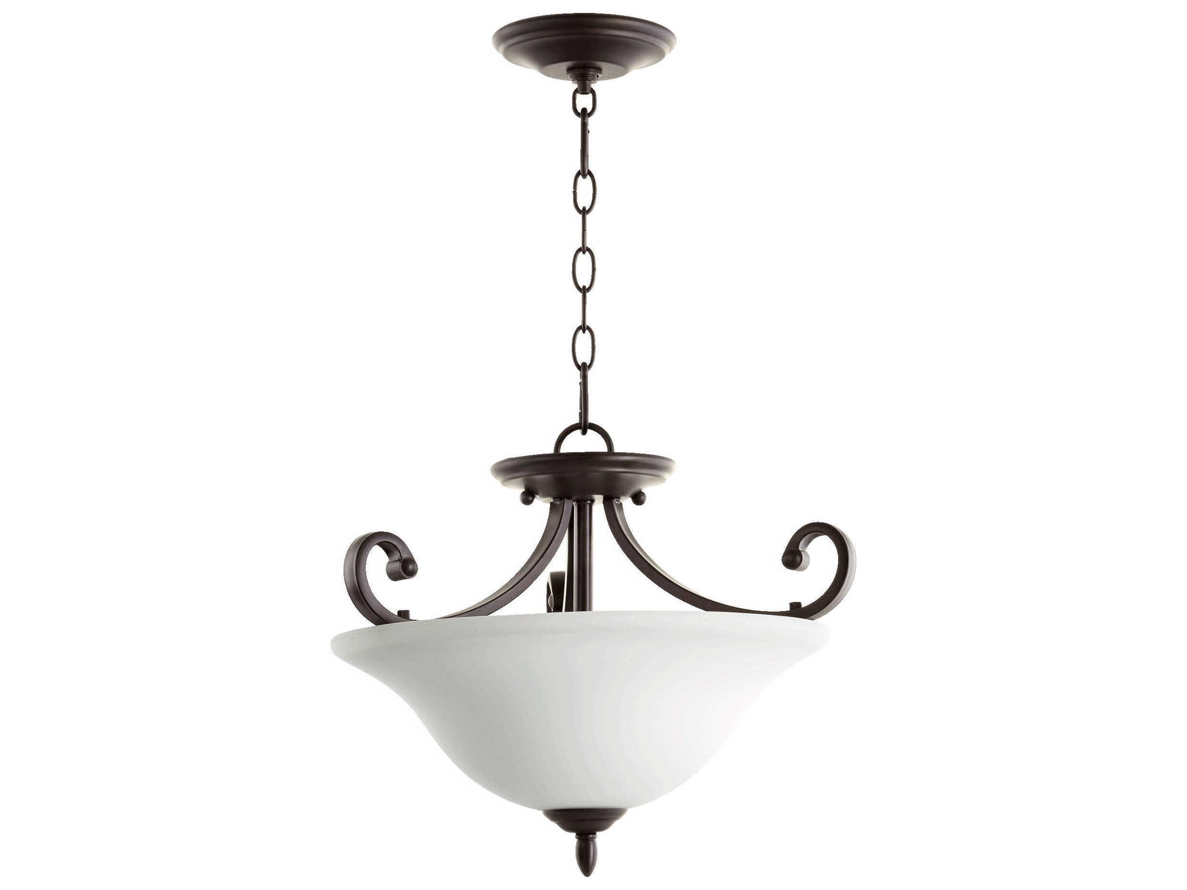 Bryant 3-Light Oiled Bronze With Satin Opal Glass Bowl Pendant