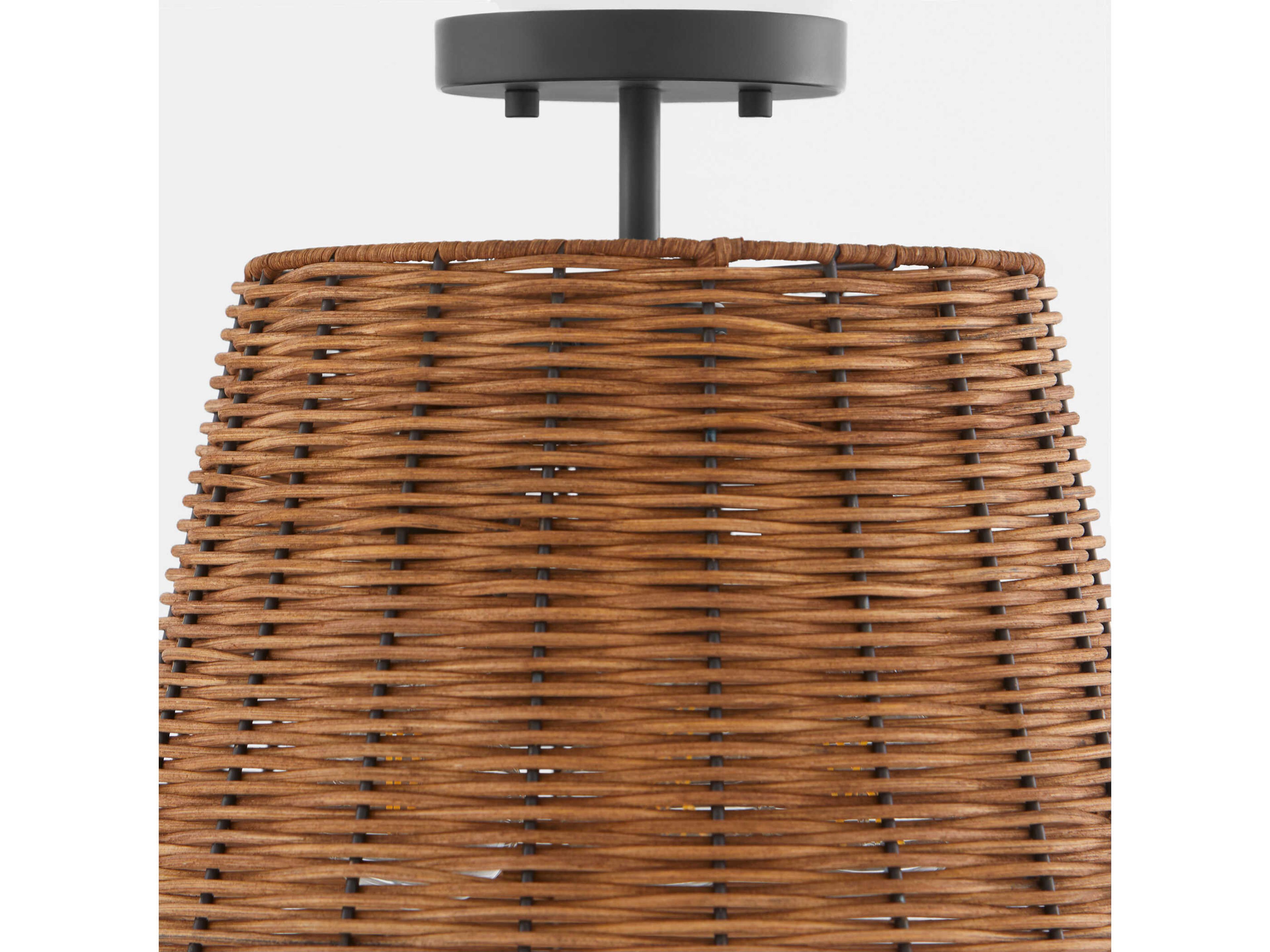 Quorum 3-Light Matte Black Drum Semi Flush Mount