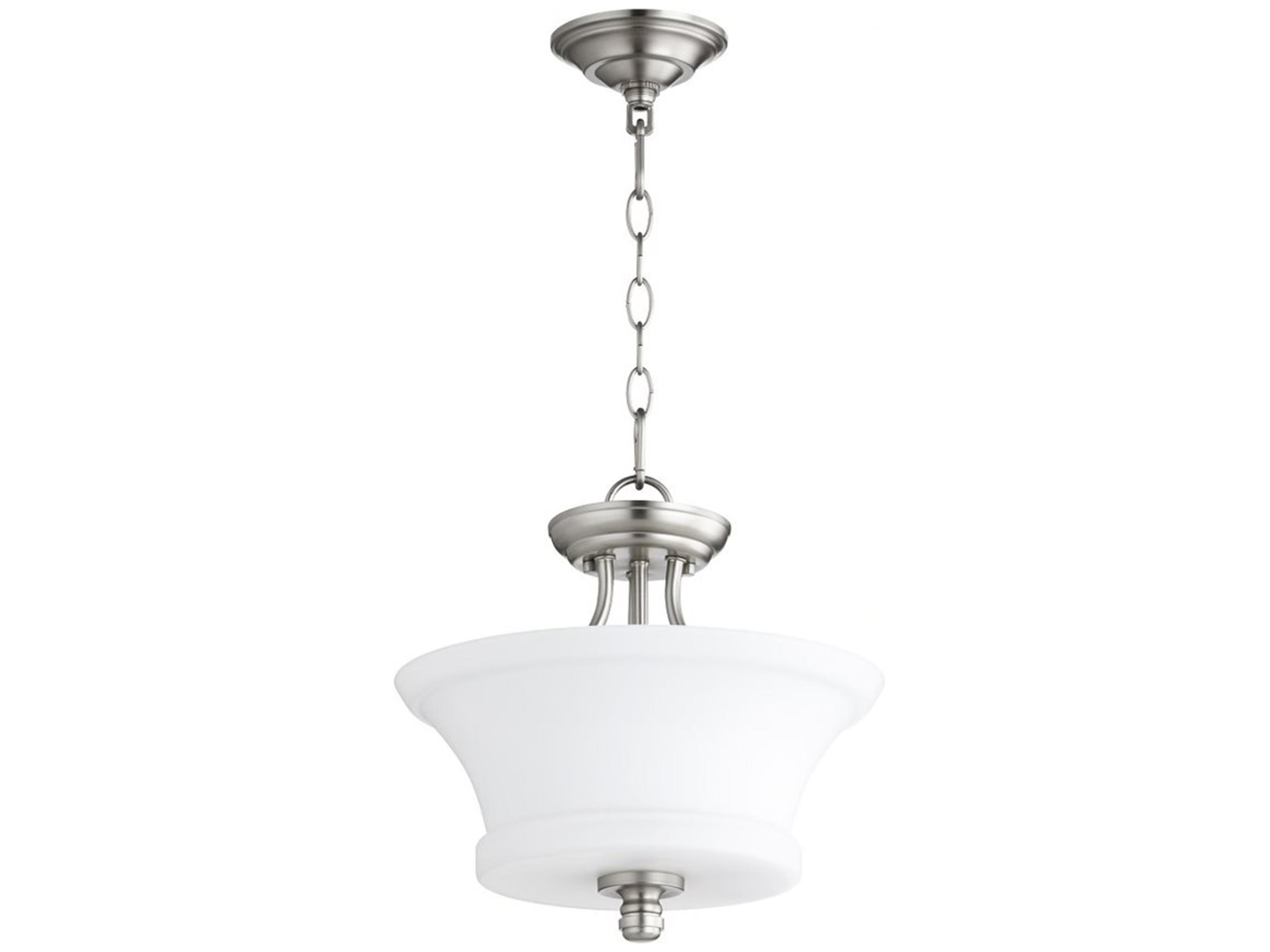 Rossington 2-Light Satin Nickel Glass Empire Pendant