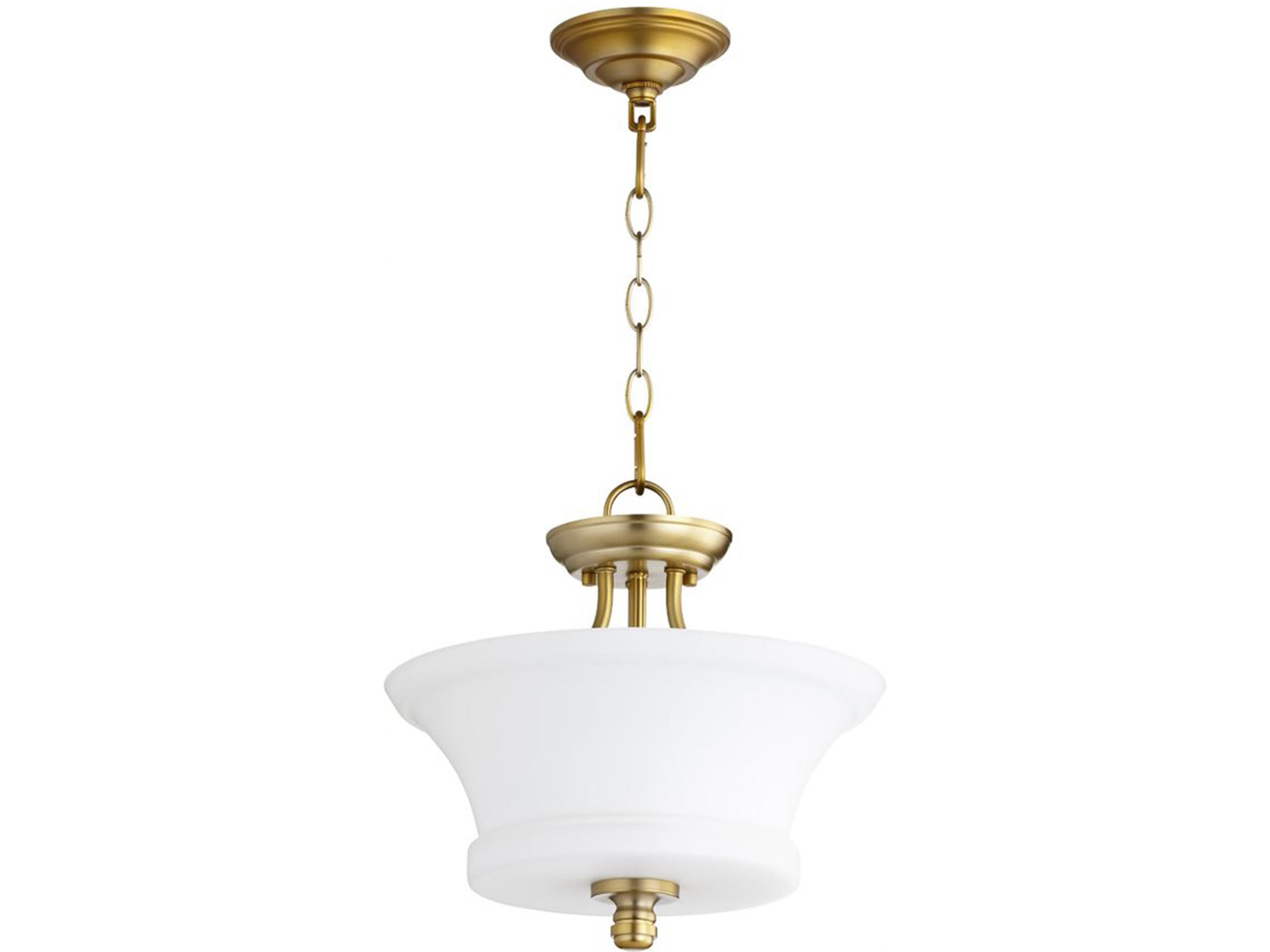 Rossington 2-Light Aged Brass Empire Pendant