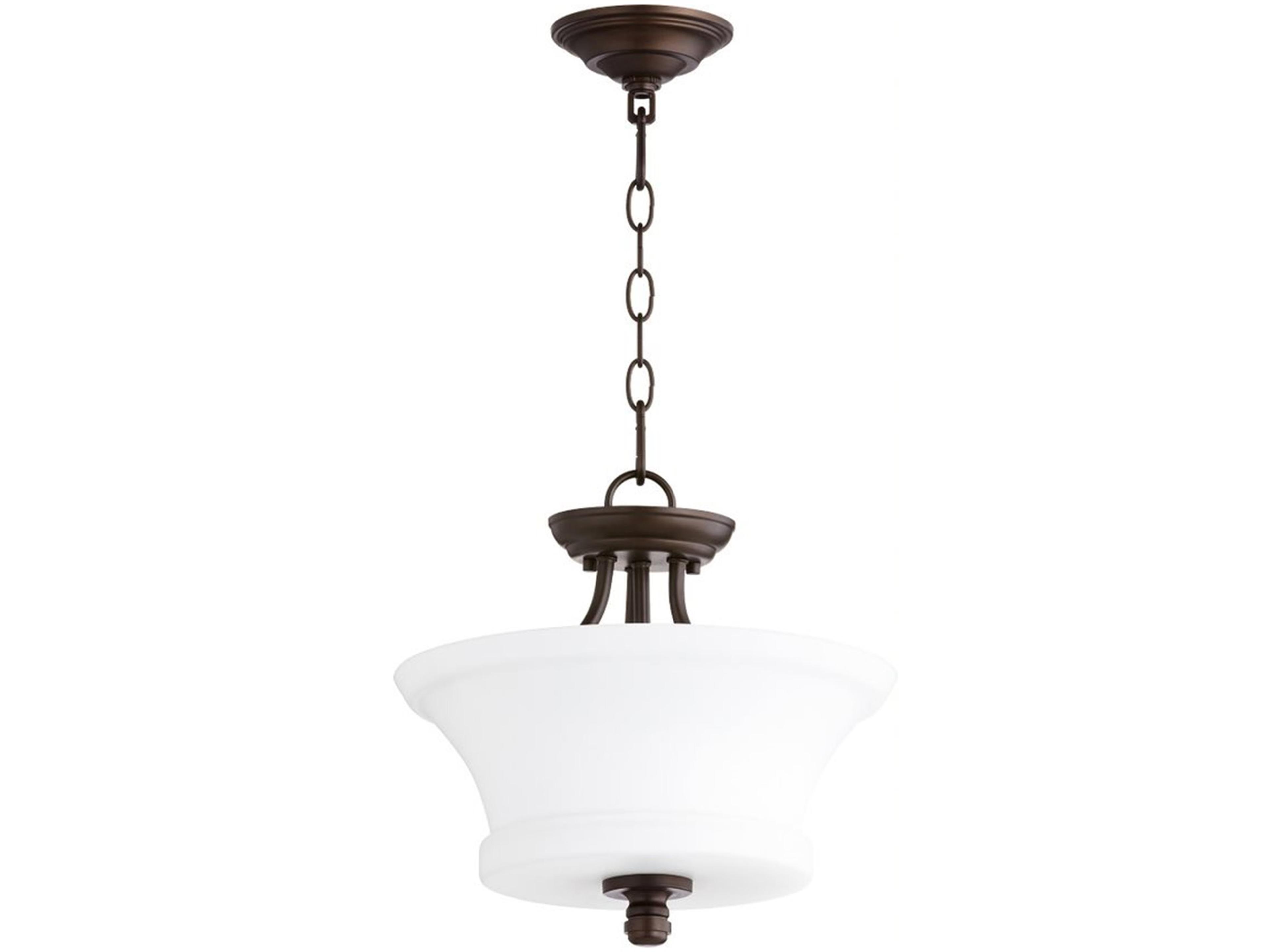 Rossington 2-Light Oiled Bronze Glass Empire Pendant