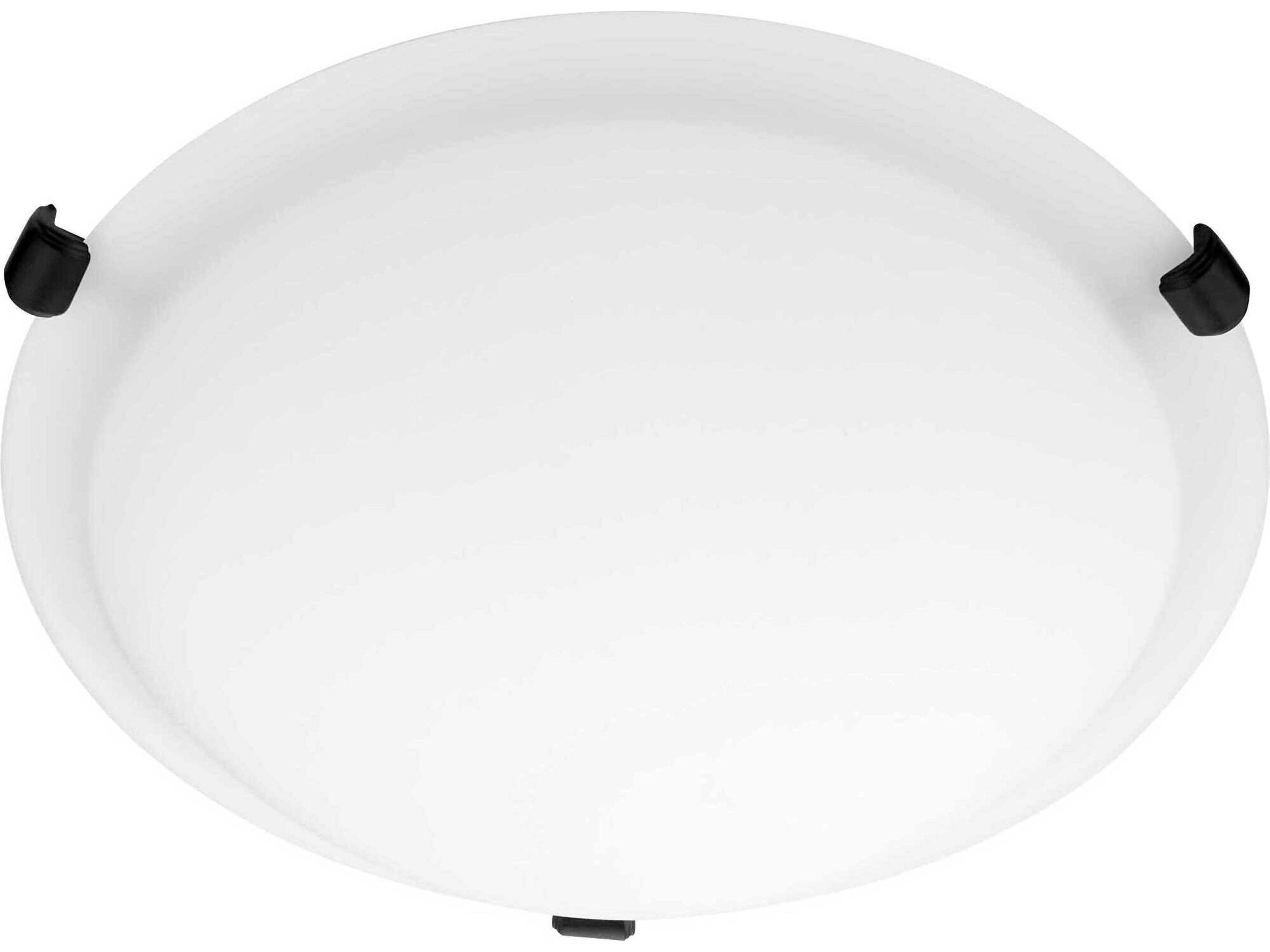 Quorum 2-Light Matte Black Round Flush Mount