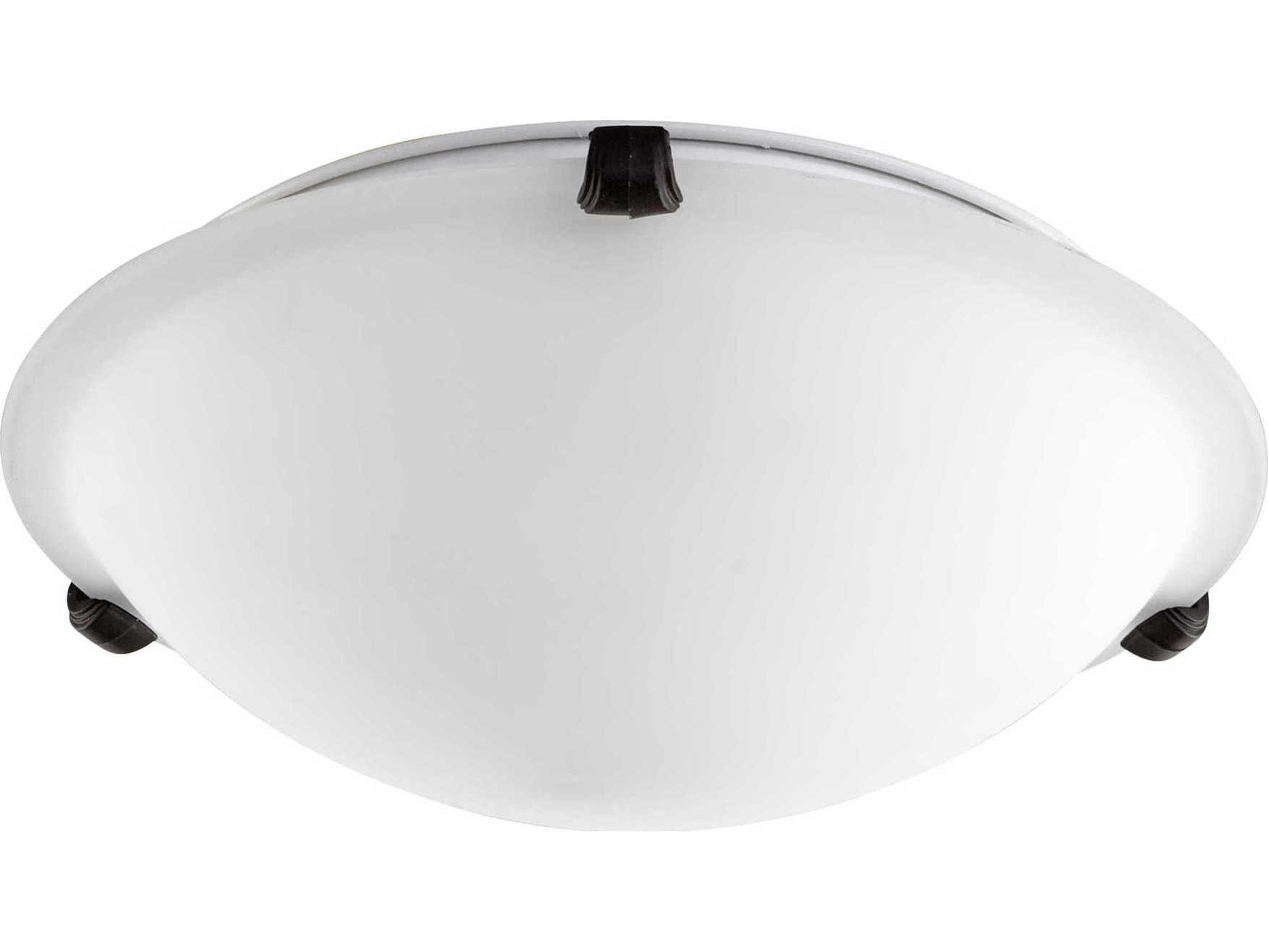 2-Light Oiled Bronze Glass Bowl Flush Mount