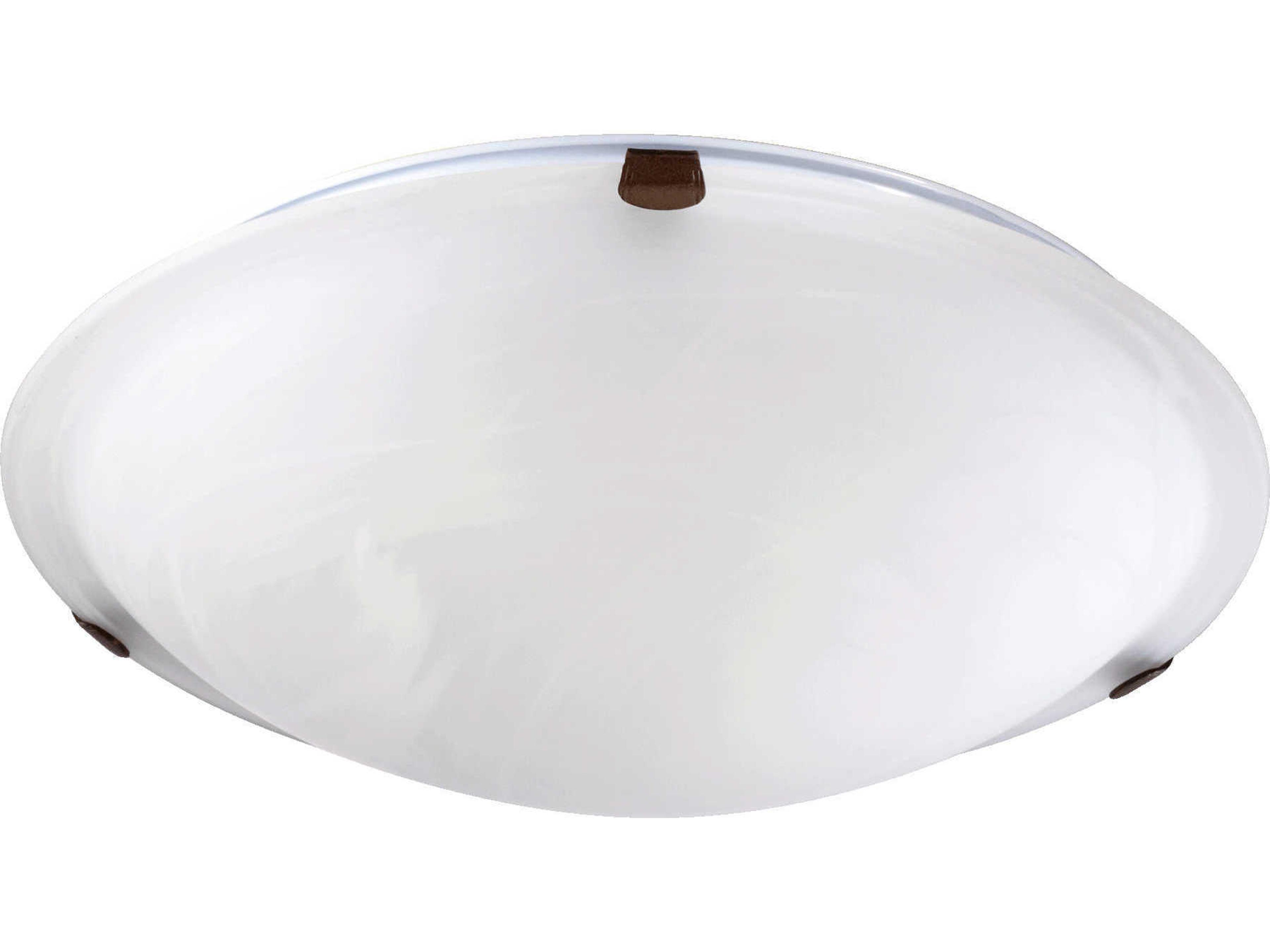 3-Light Oiled Bronze Glass Bowl Flush Mount