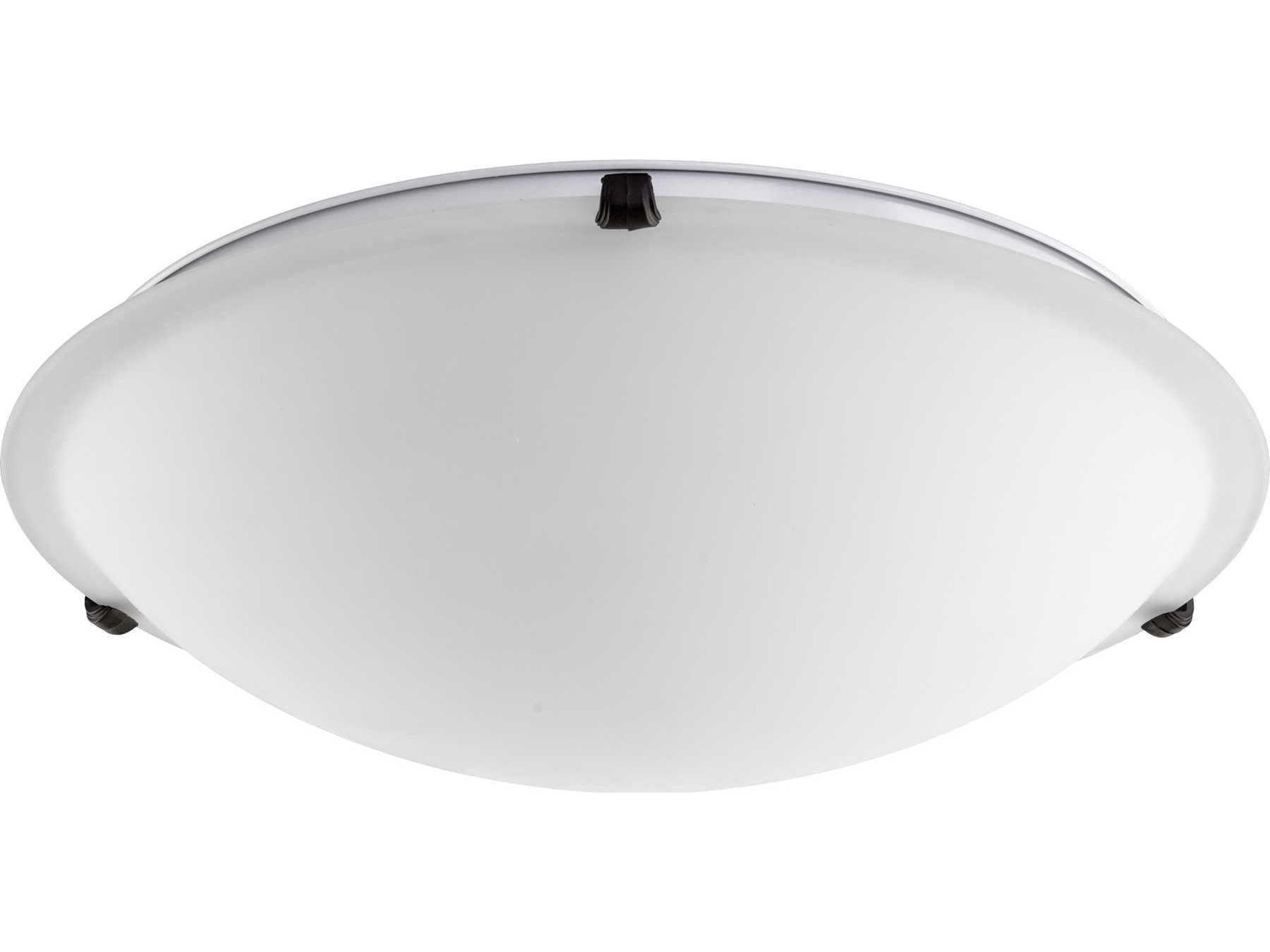 Quorum 4-Light Oiled Bronze Round Flush Mount