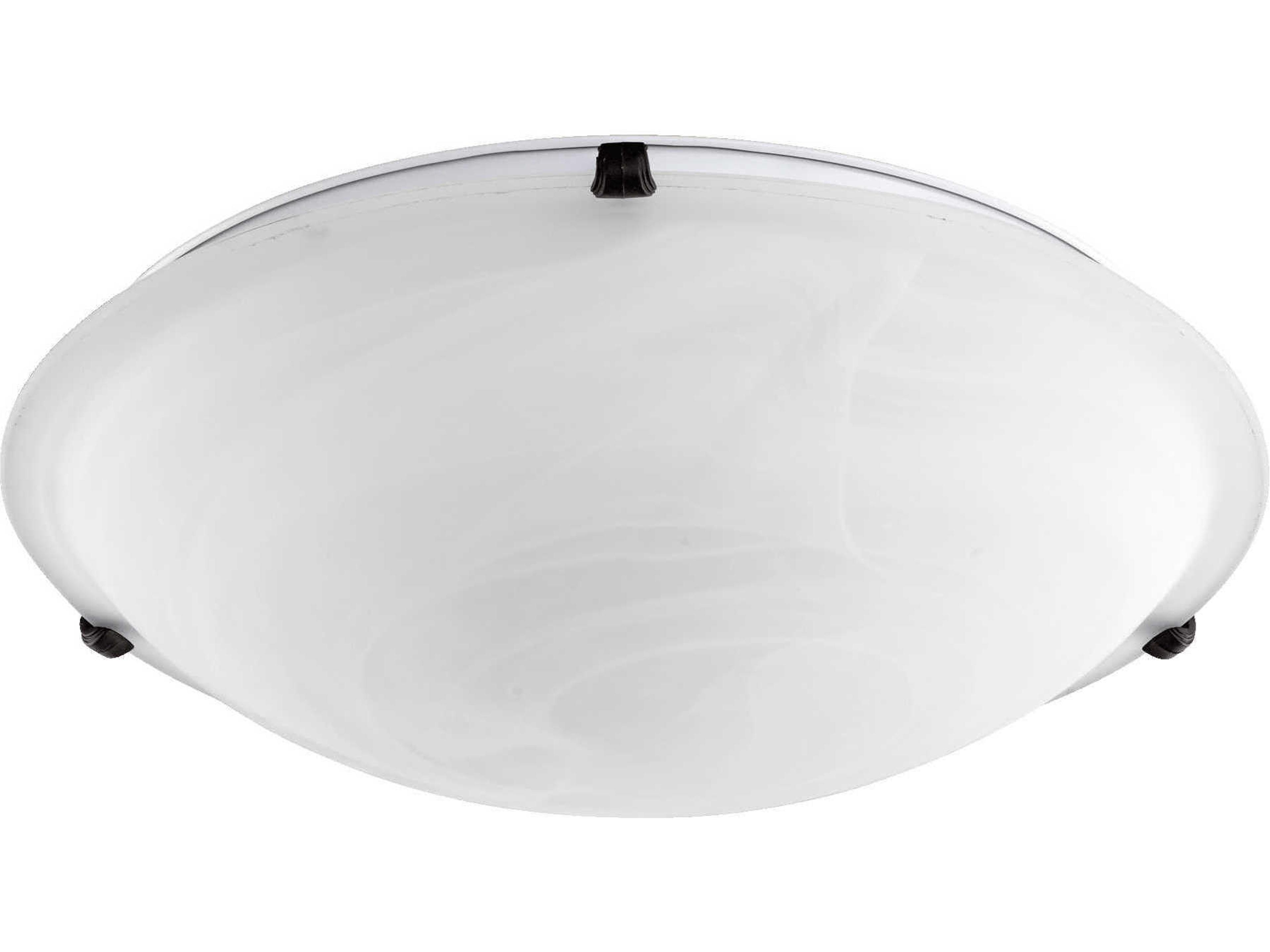 4-Light Oiled Bronze Glass Bowl Flush Mount