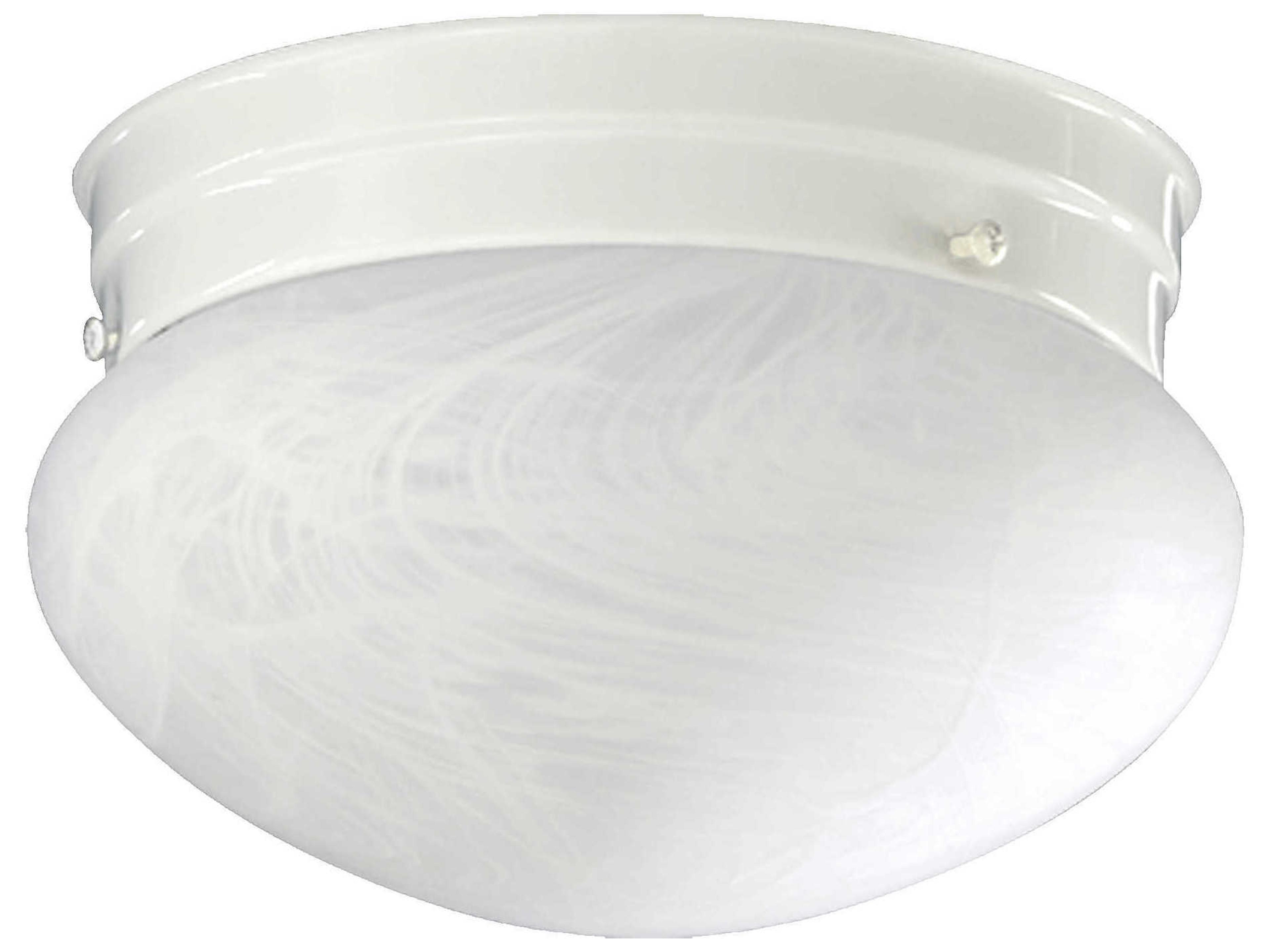 2-Light Mushroom White Bowl Flush Mount