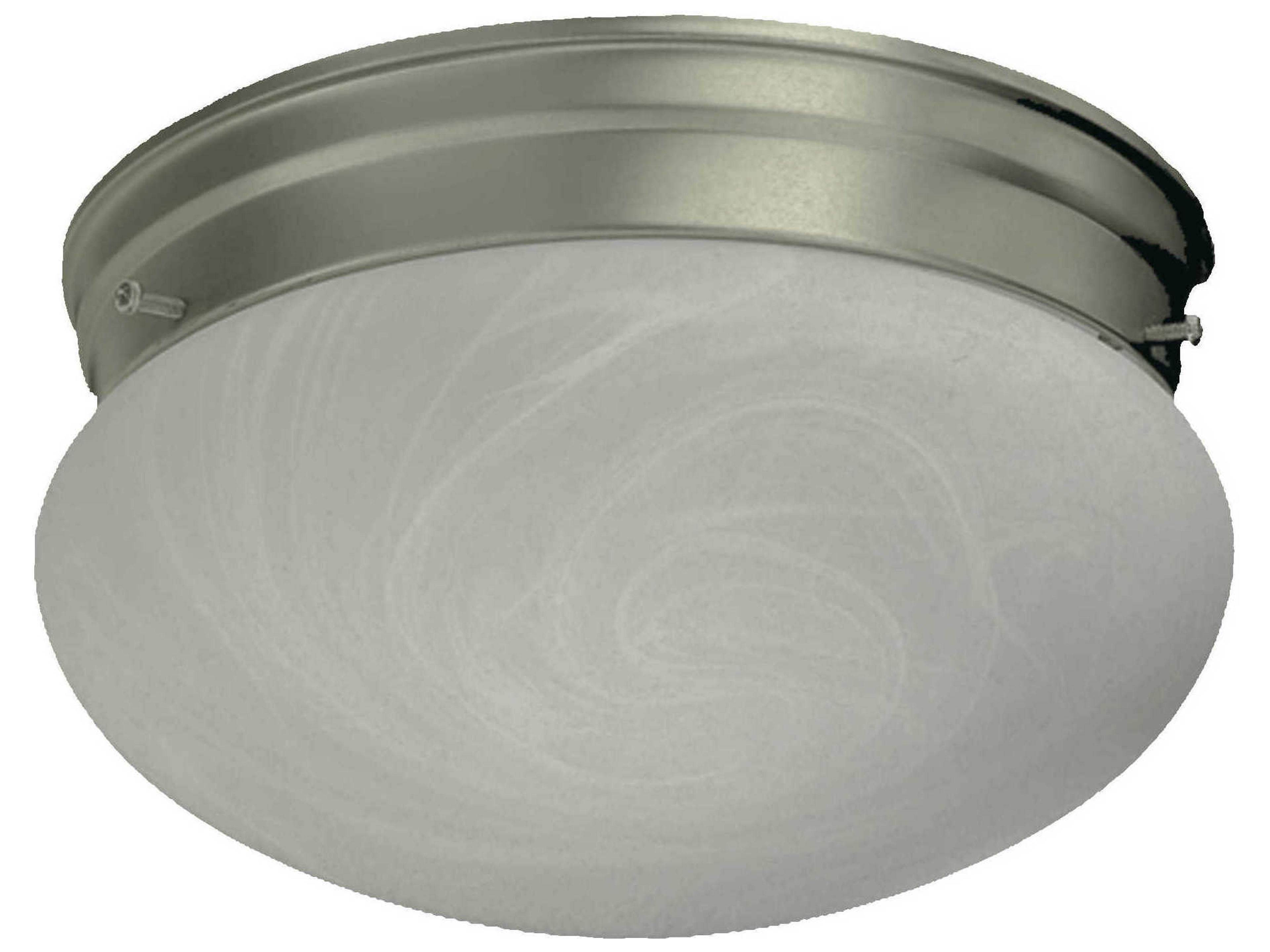2-Light Satin Nickel Glass Bowl Flush Mount
