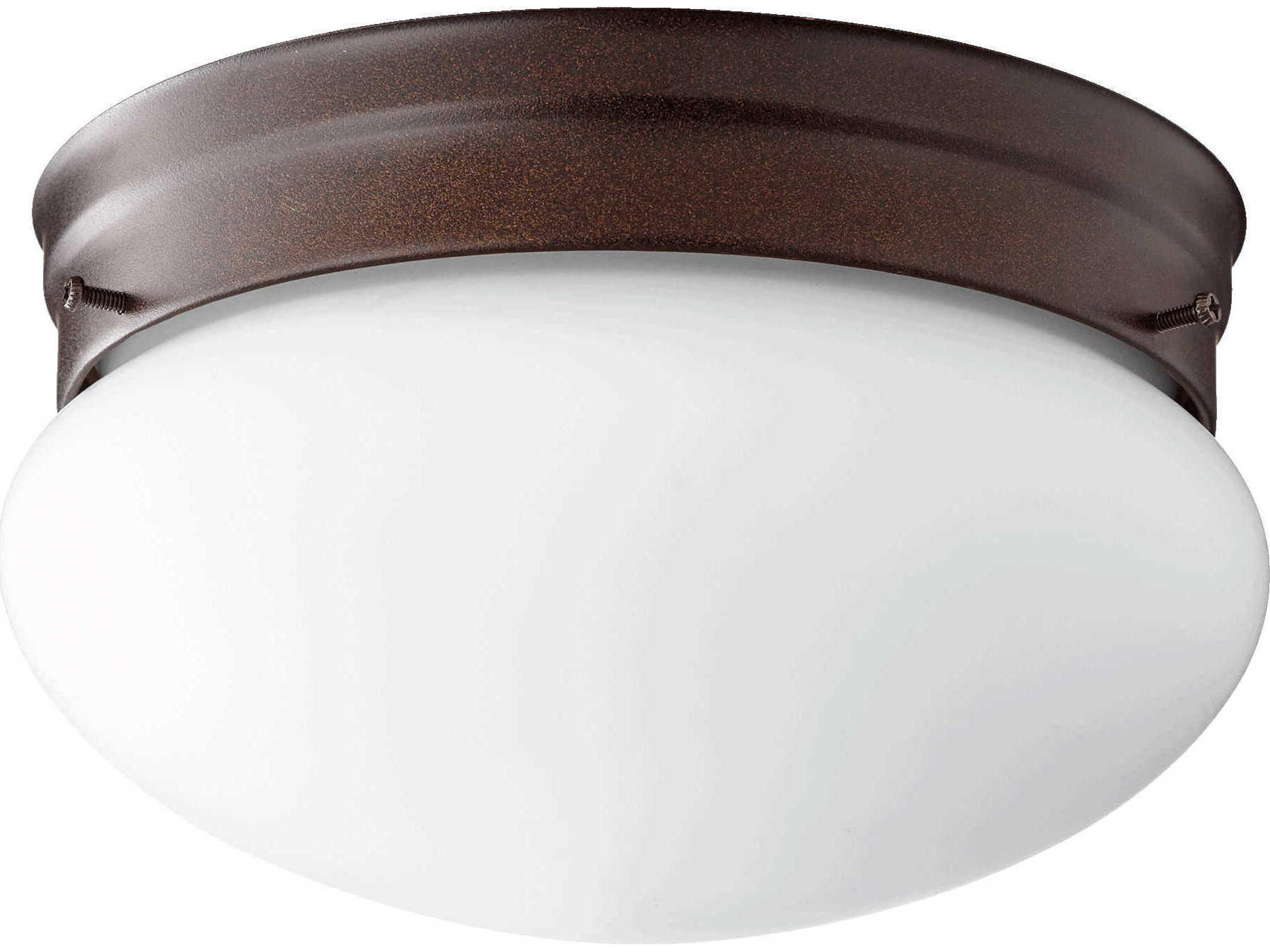 2-Light Oiled Bronze With Satin Opal Glass Bowl Flush Mount