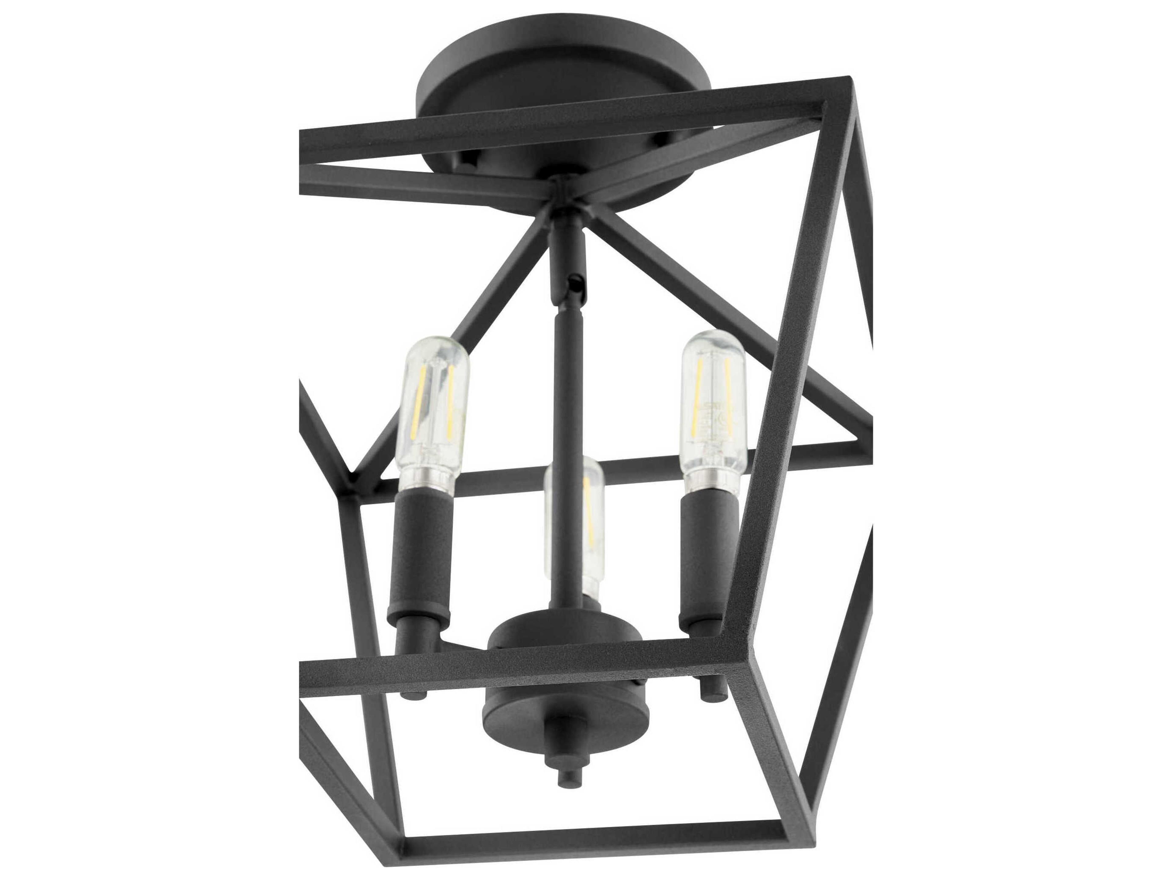 Quorum Gabriel 3-Light Noir Black Semi Flush Mount