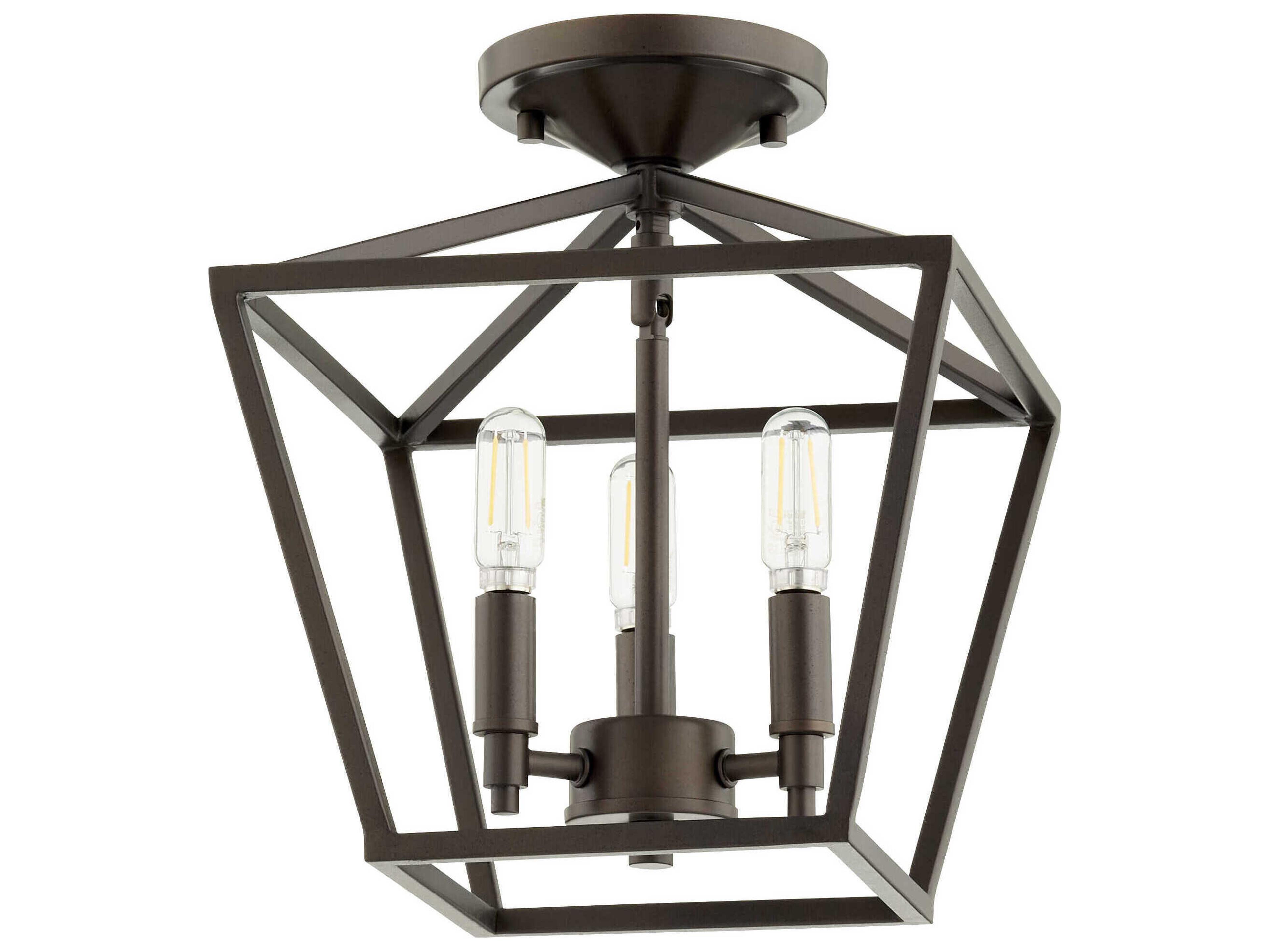 Gabriel 3-Light Oiled Bronze Semi Flush Mount
