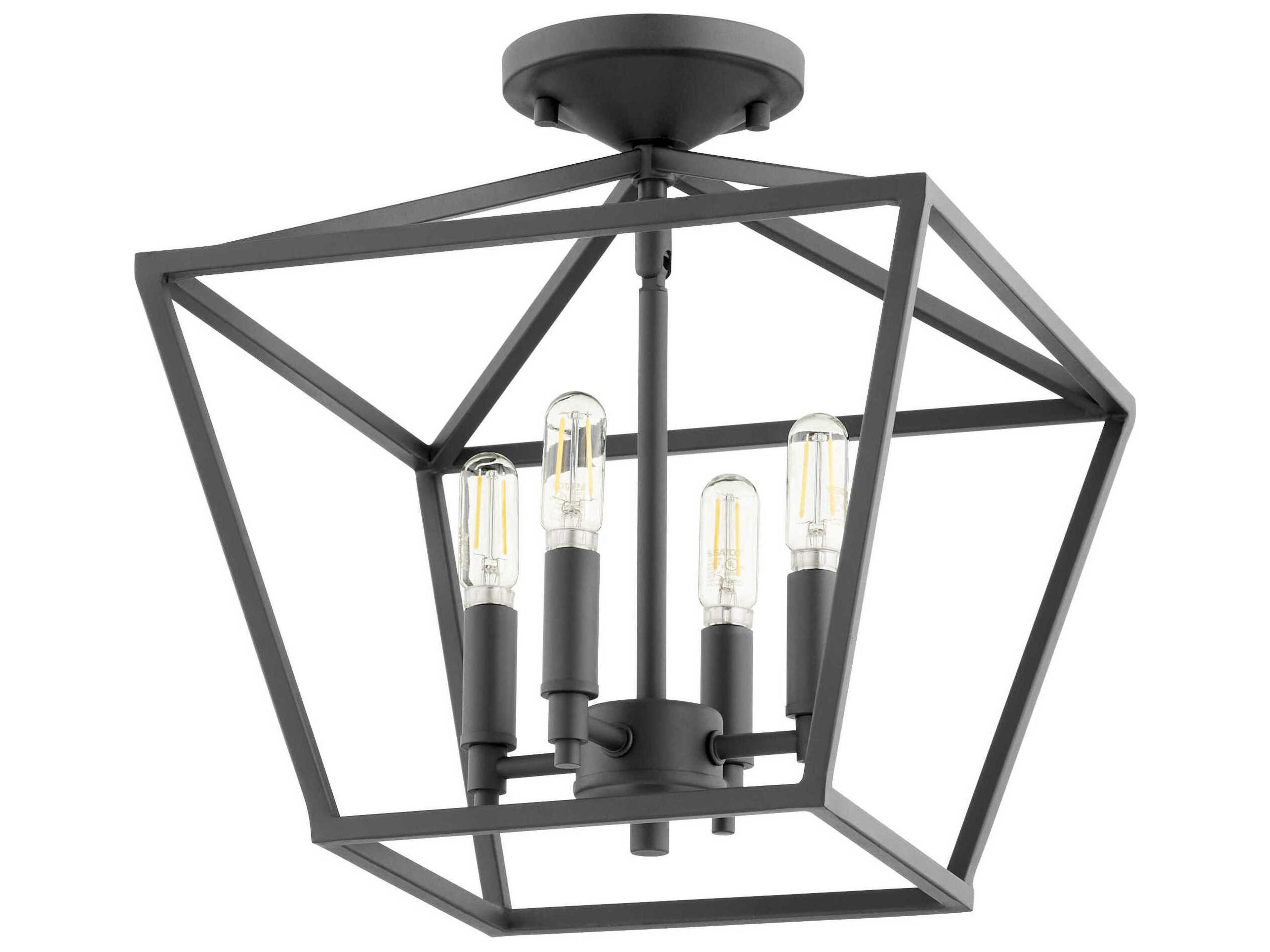 Gabriel 4-Light Noir Black Semi Flush Mount