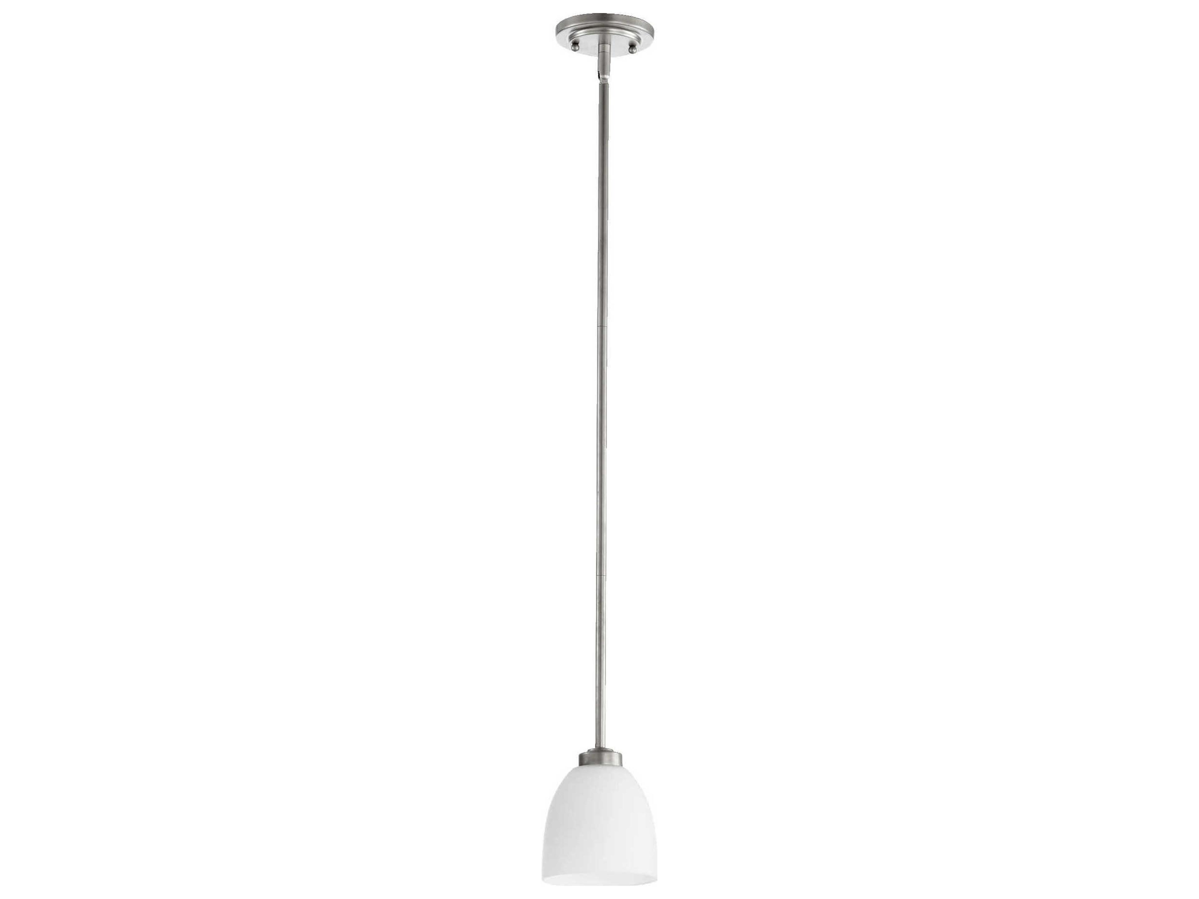 Reyes 1-Light Classic Nickel Glass Bell Mini Pendant