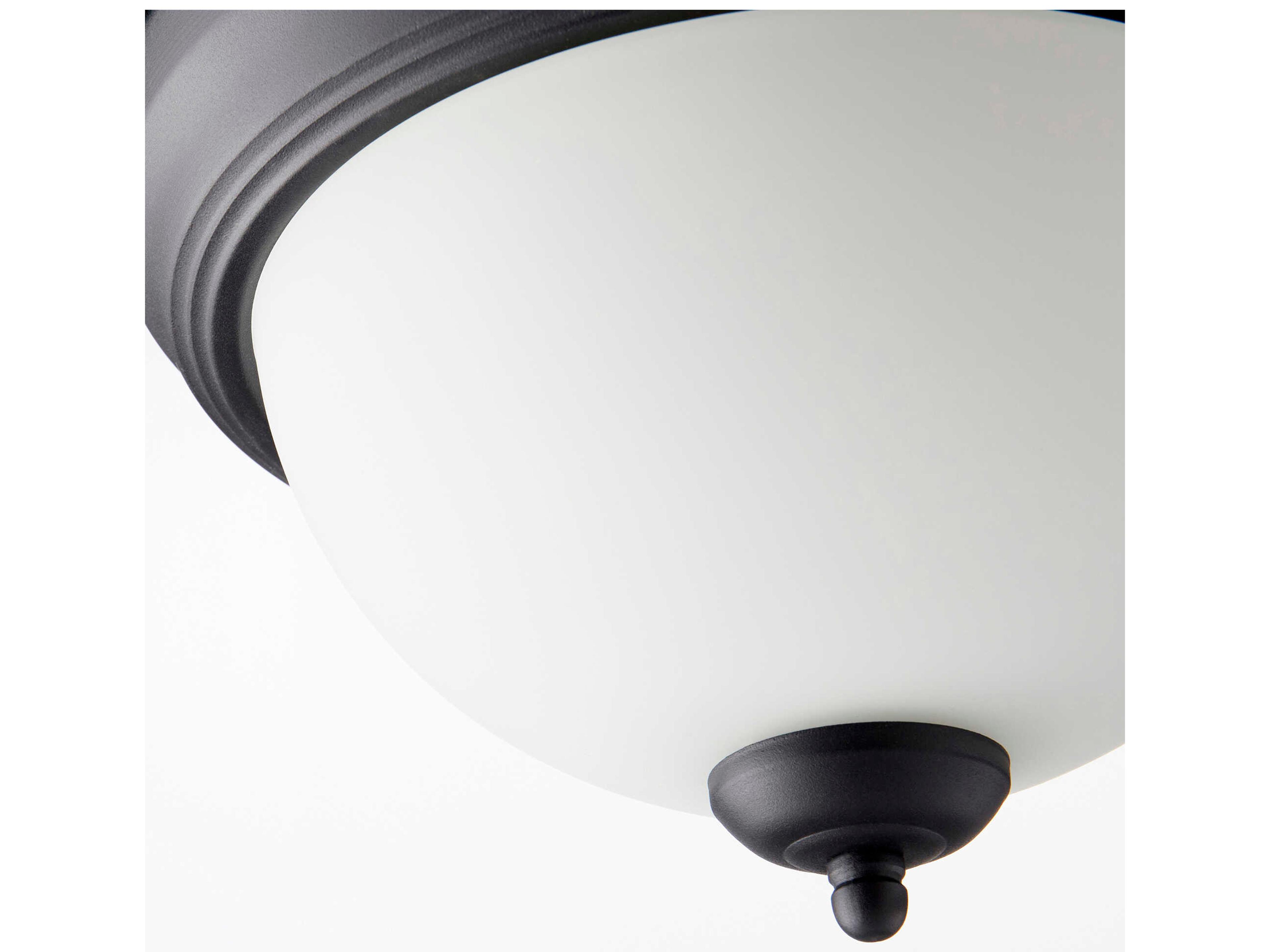 Quorum 2-Light Textured Black Traditional Bowl Flush Mount