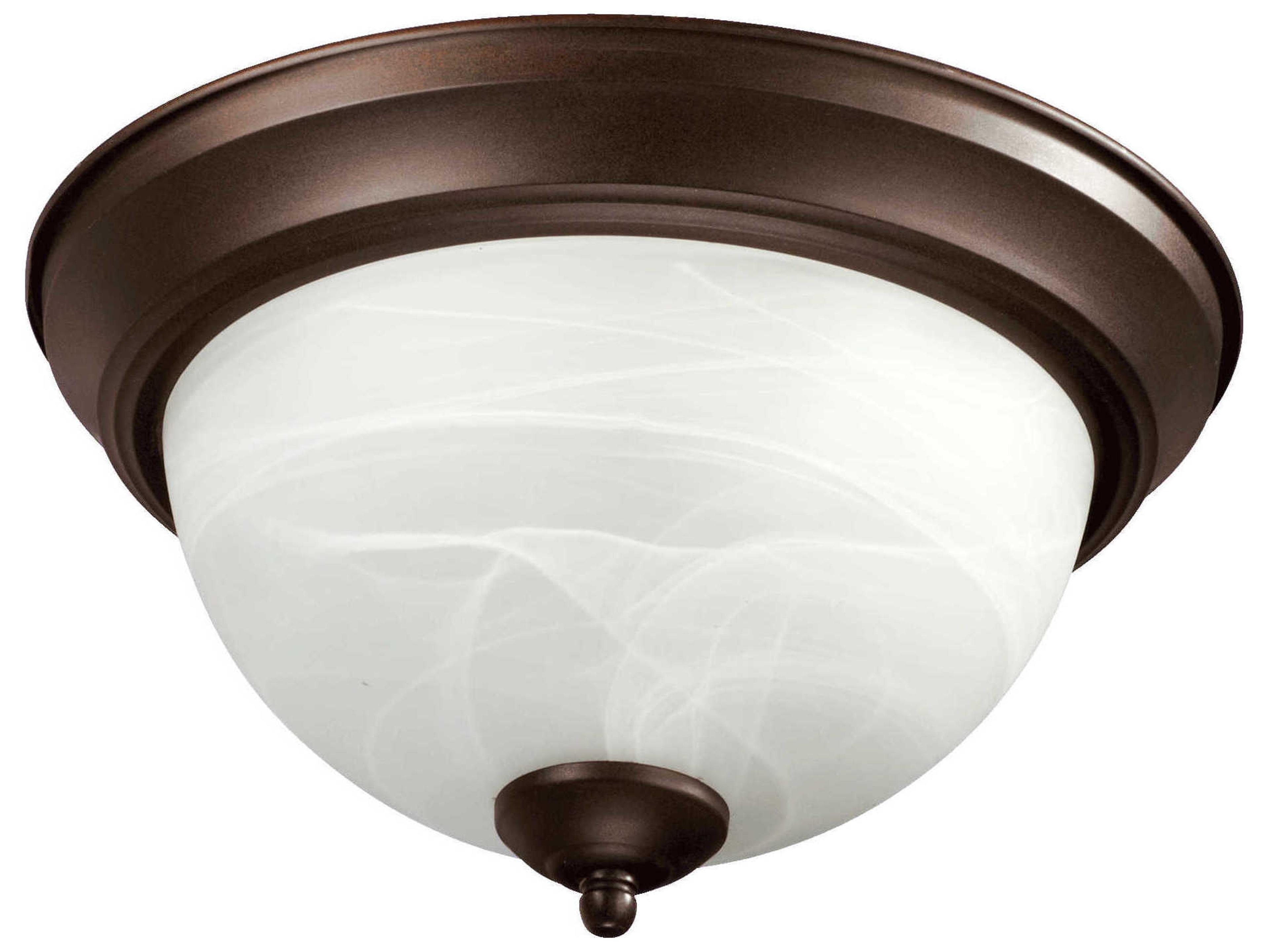 3-Light Oiled Bronze Glass Bowl Flush Mount