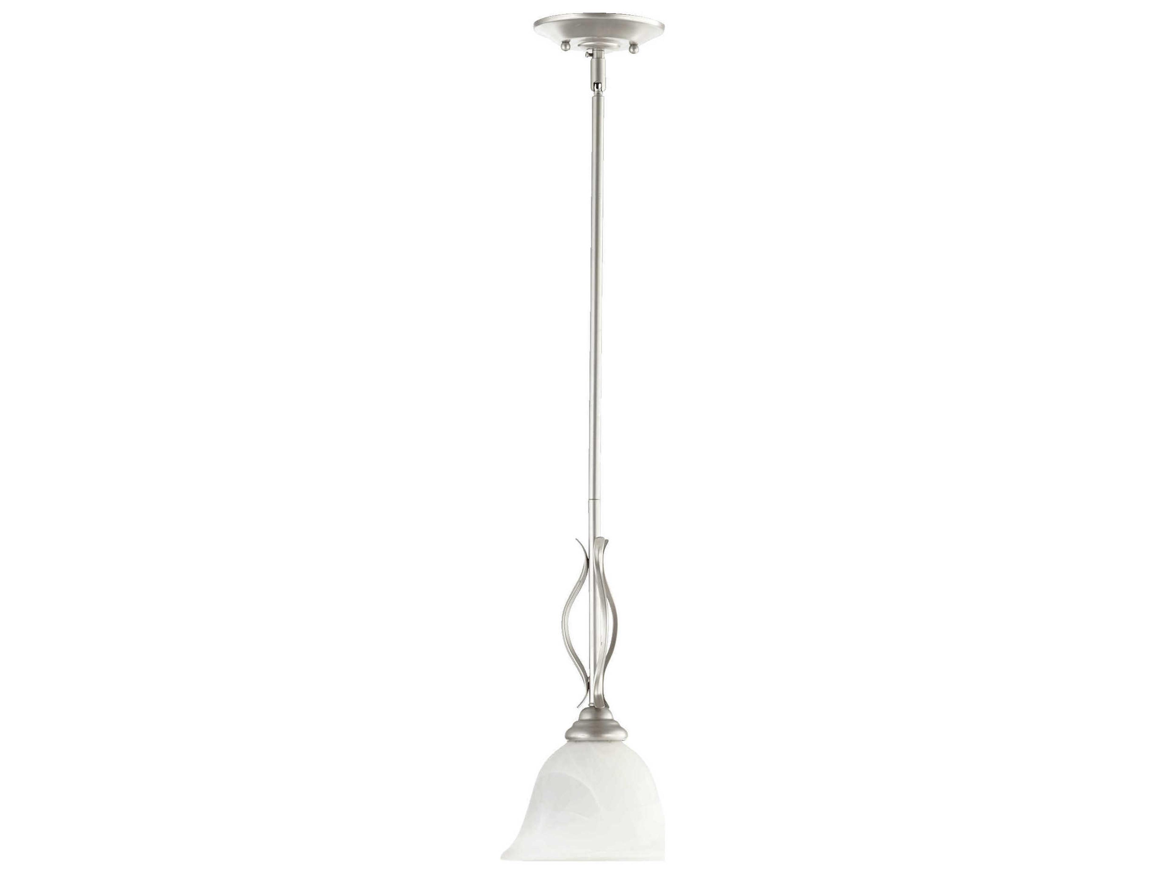 Spencer 1-Light Classic Nickel Glass Bell Mini Pendant