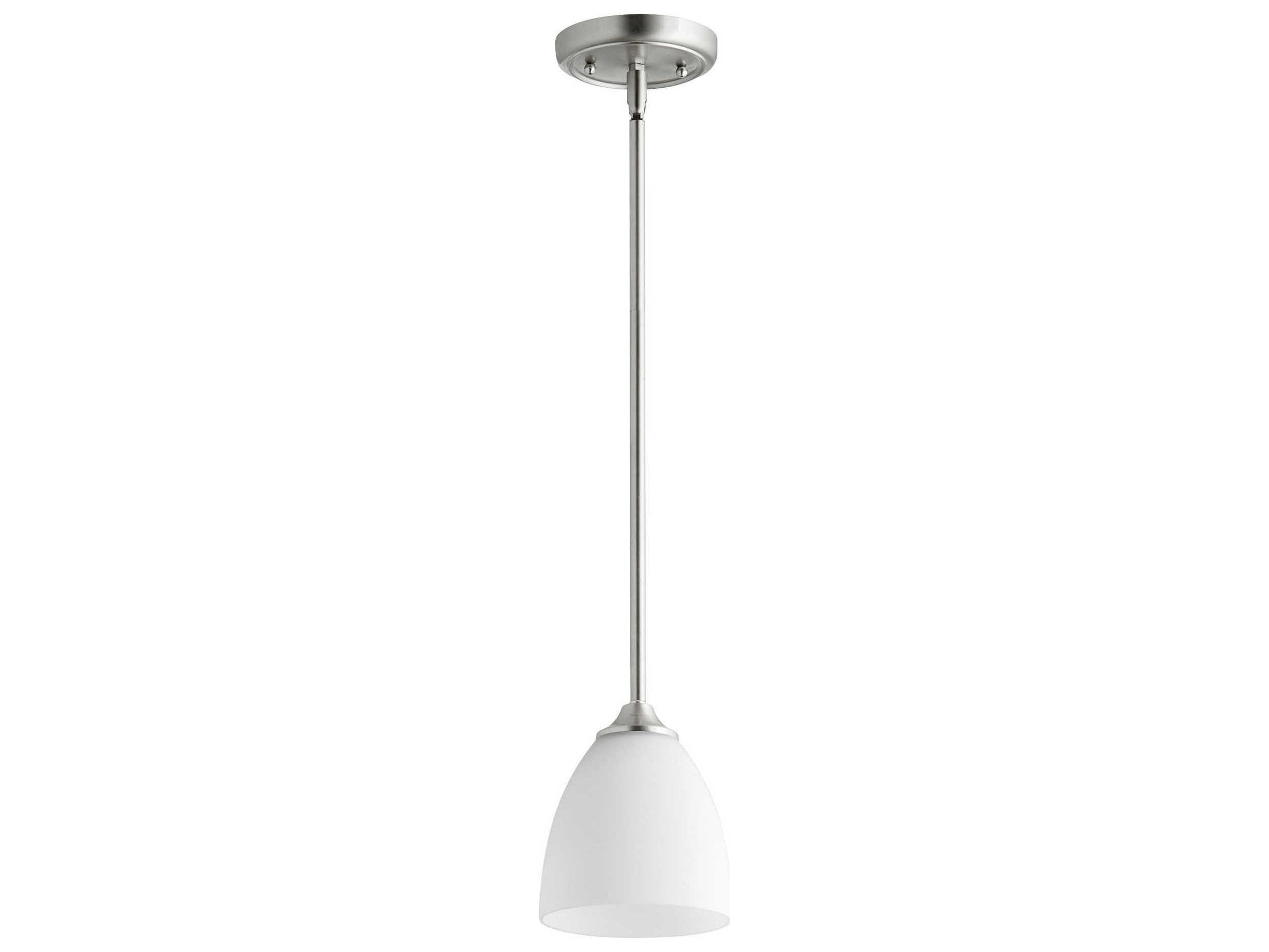 Jardin 1-Light Satin Nickel Glass Bell Mini Pendant