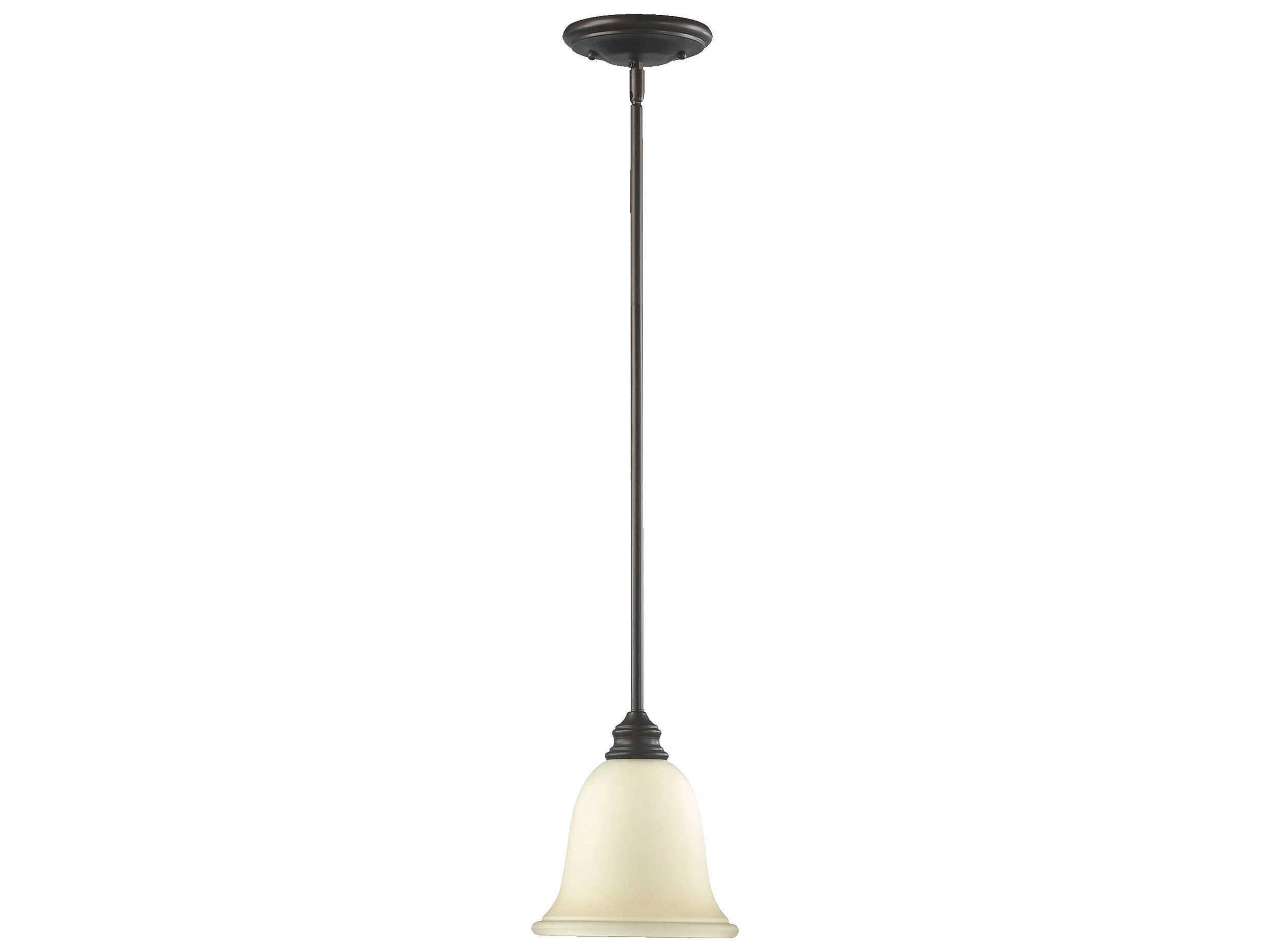 Bryant 1-Light Oiled Bronze Glass Bell Mini Pendant