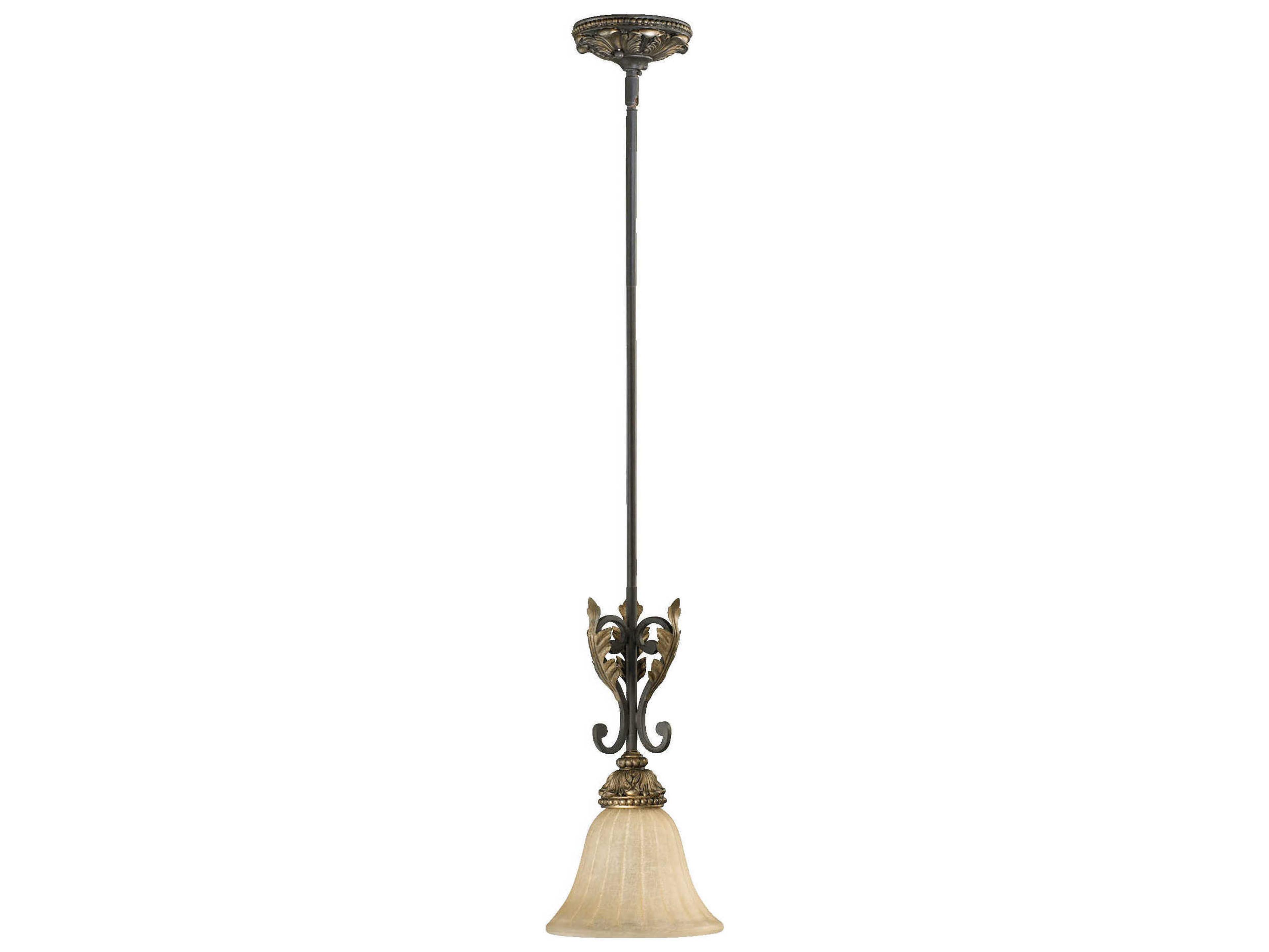 Rio Salado 1-Light Toasted Sienna With Mystic Silver Brown Glass Bell Mini Pendant