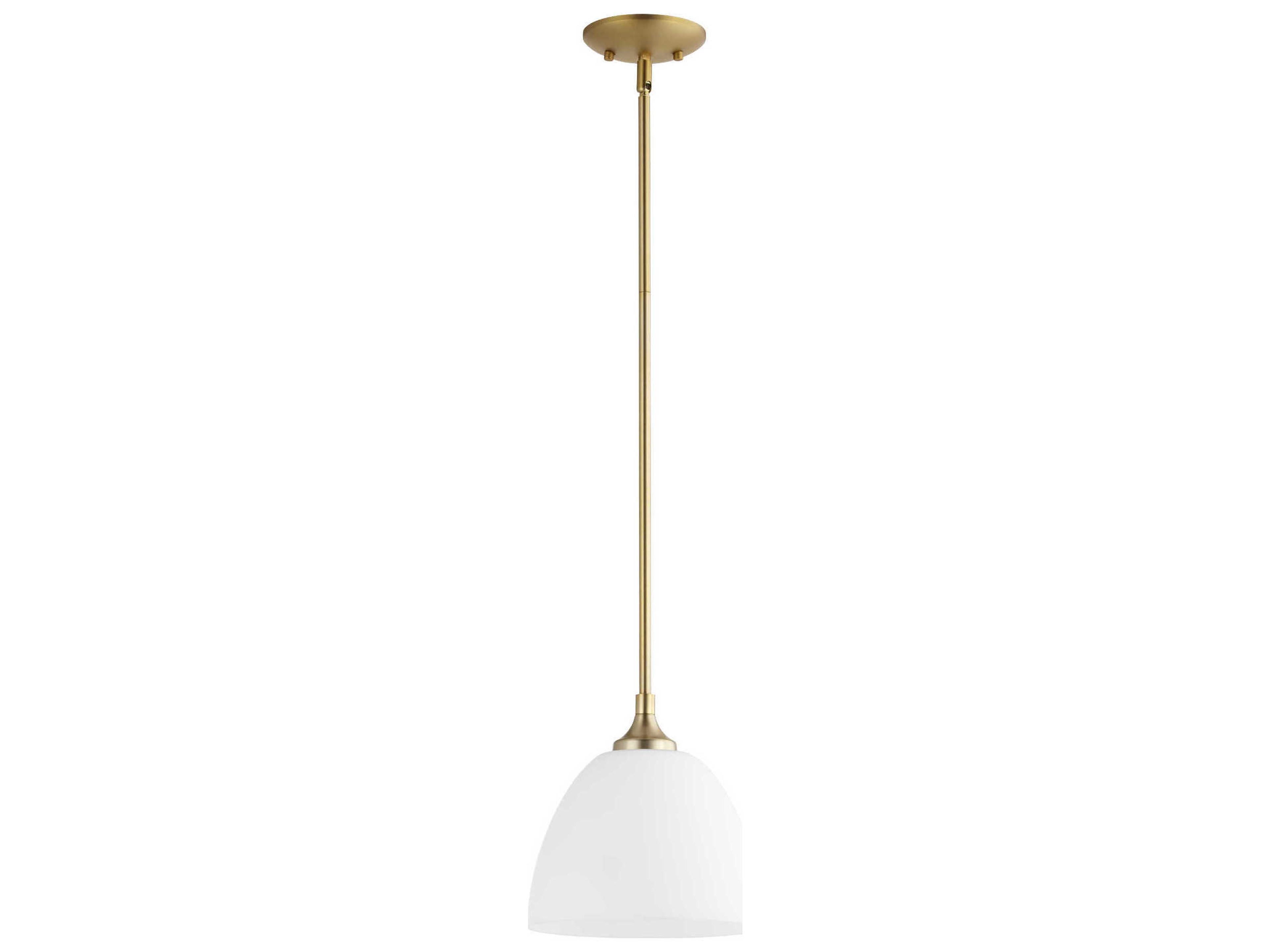 Enclave 1-Light Aged Brass Glass Bell Mini Pendant
