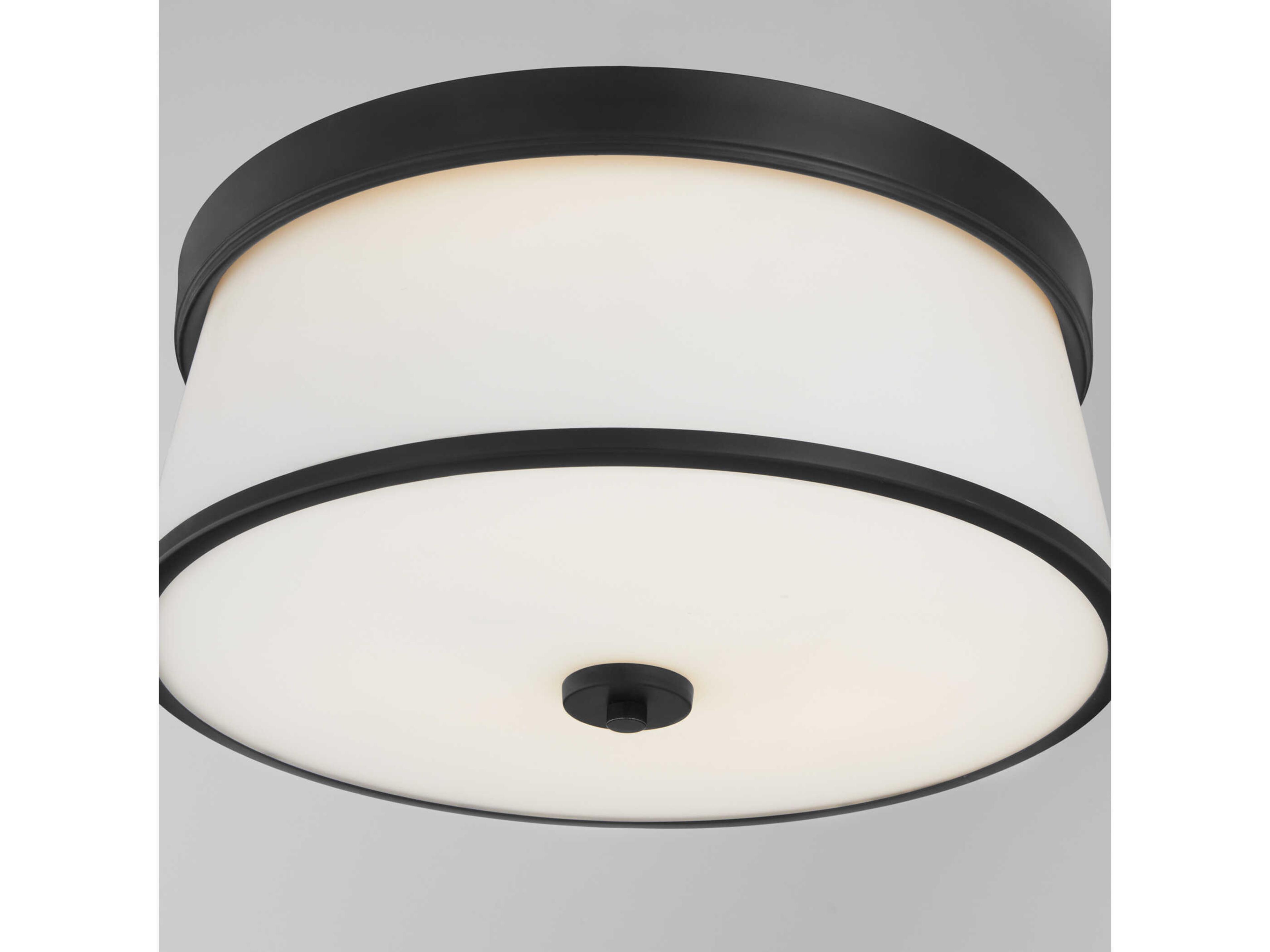 Quorum Weir 3-Light Matte Black Flush Mount