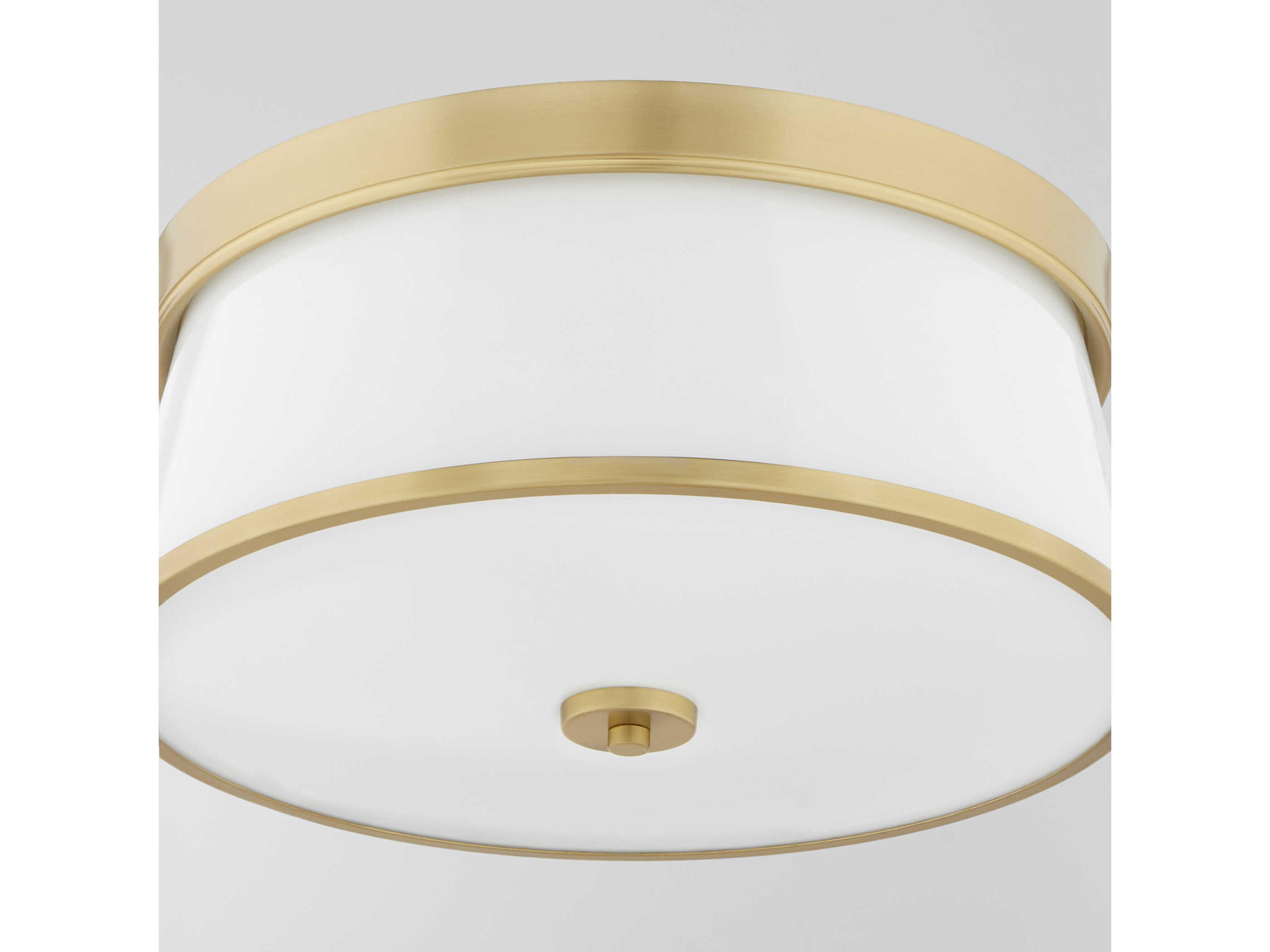 Quorum Weir 3-Light Aged Brass Flush Mount