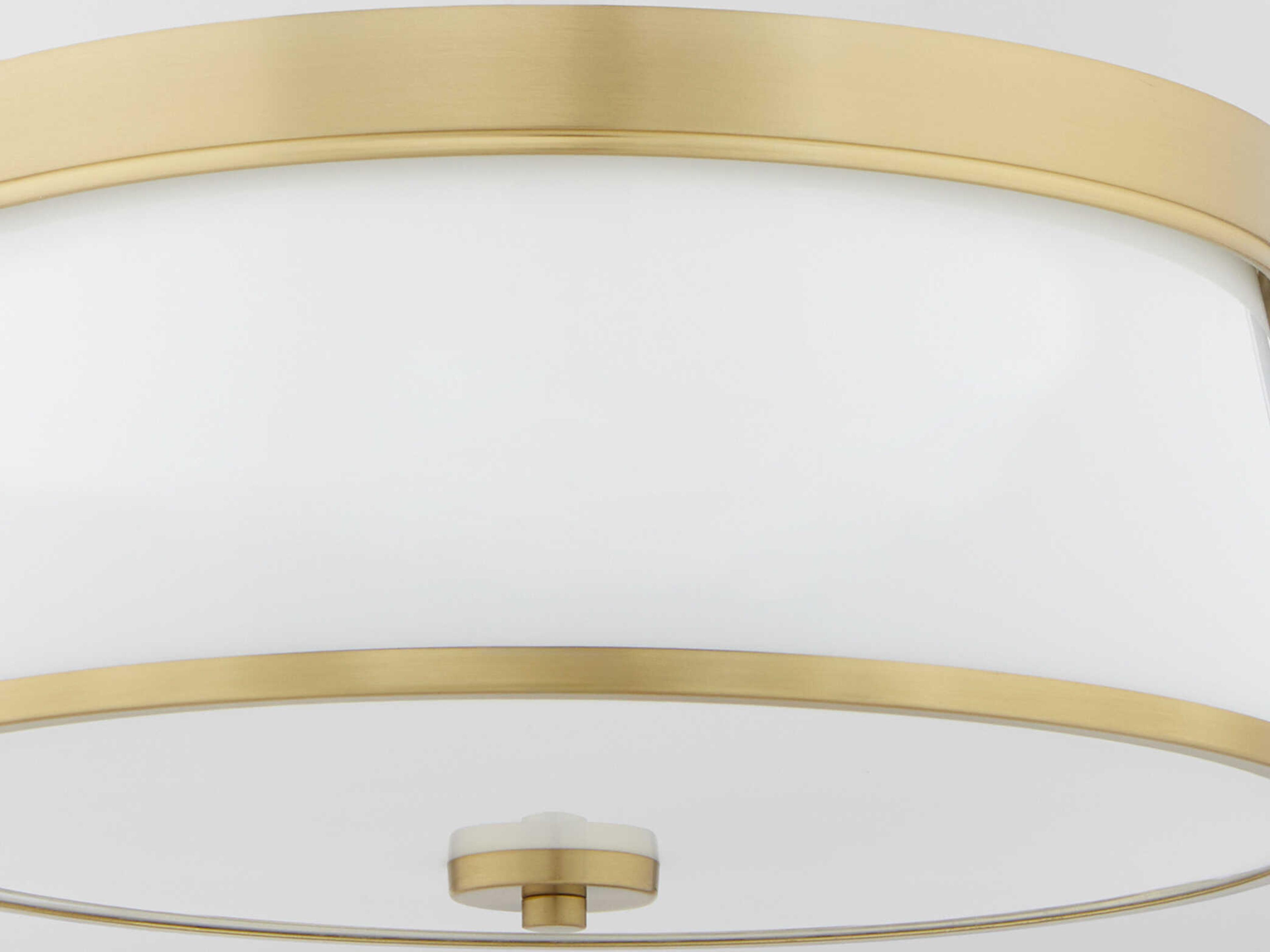 Quorum Weir 3-Light Aged Brass Flush Mount