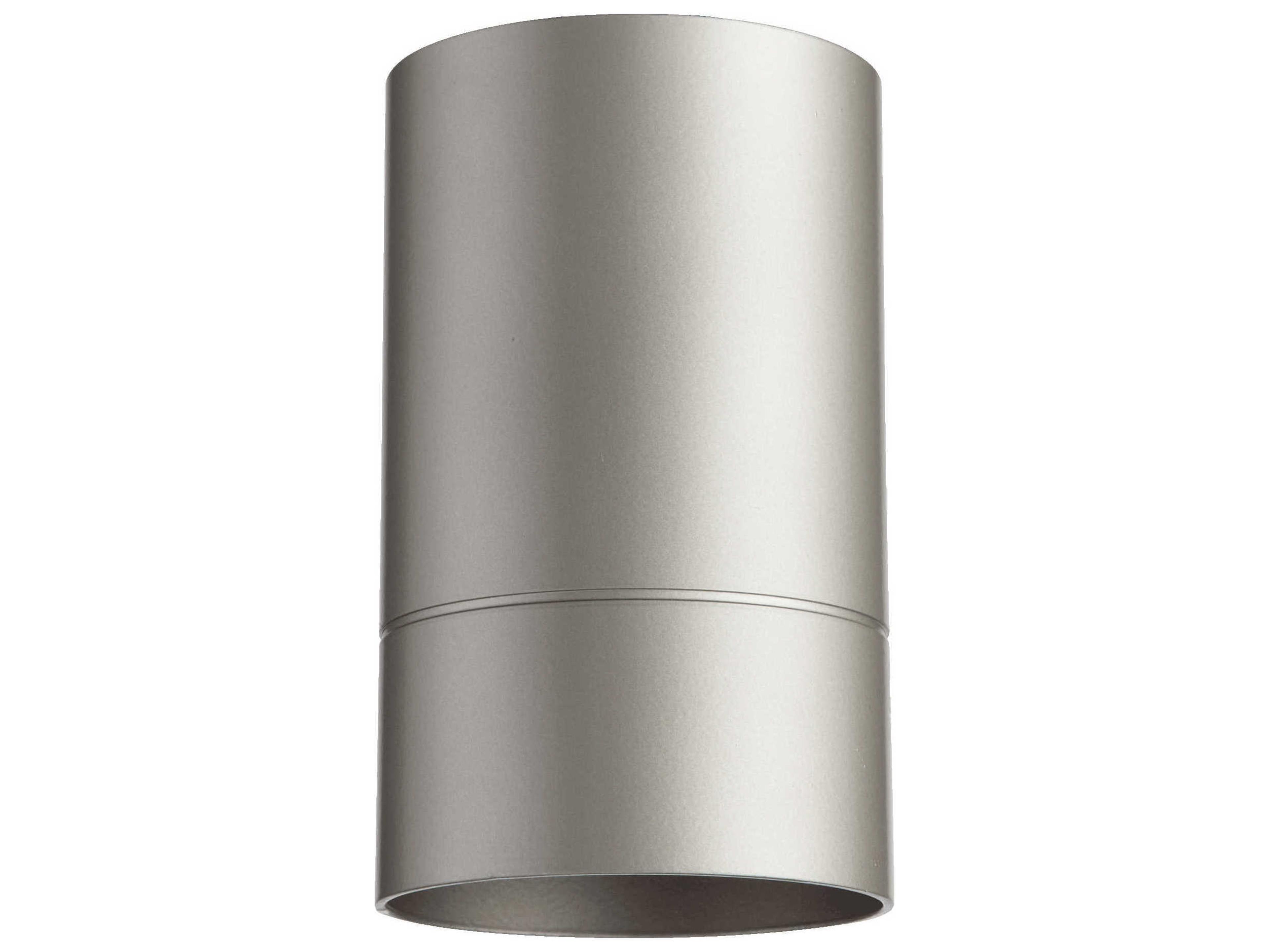 Cylinder 1-Light Graphite Silver Flush Mount
