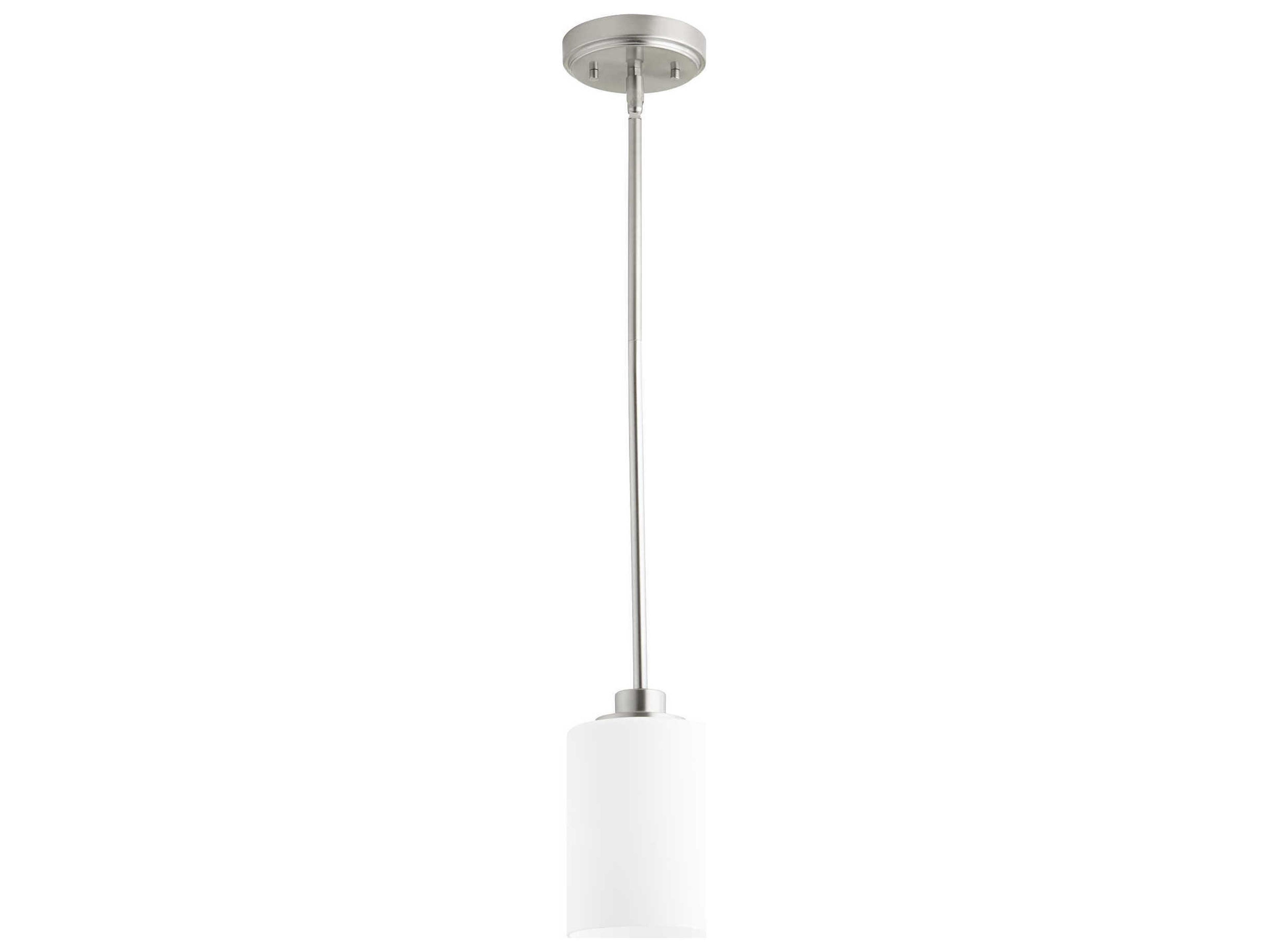 Lancaster 1-Light Satin Nickel Glass Cylinder Mini Pendant
