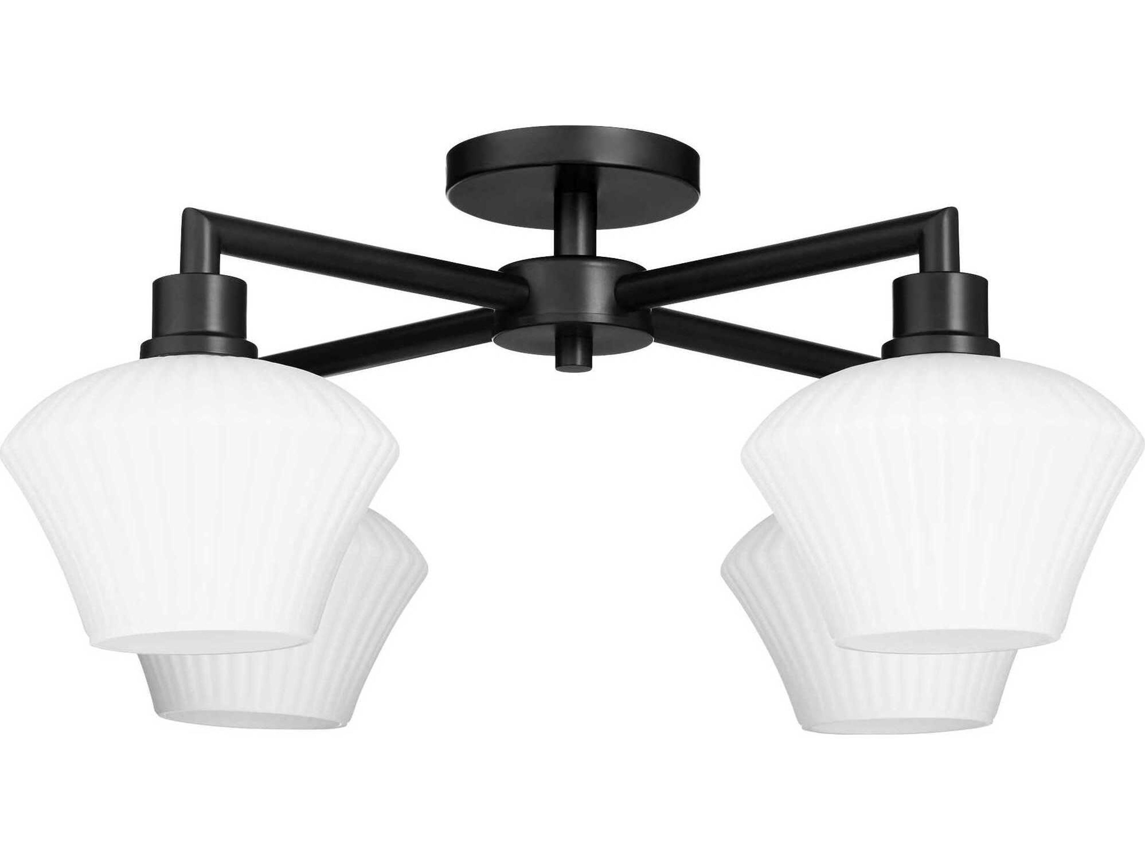 Cassini 4-Light Matte Black Semi Flush Mount